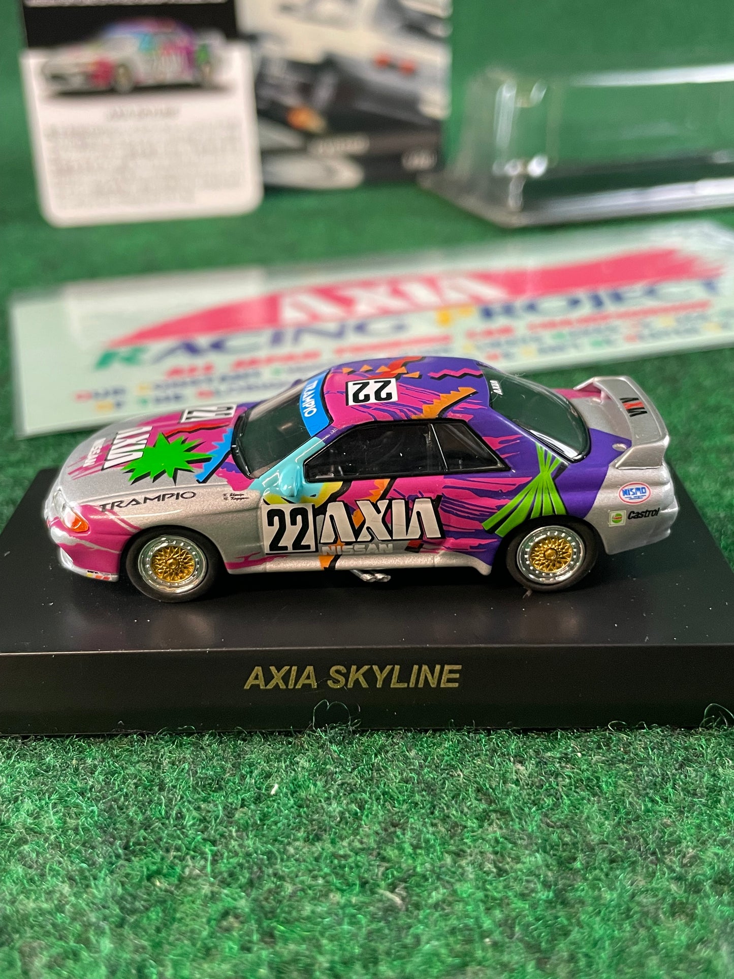 AXIA Group A Nissan Skyline R32 GT-R Vintage Sticker & 1/64 Scale Diecast Set