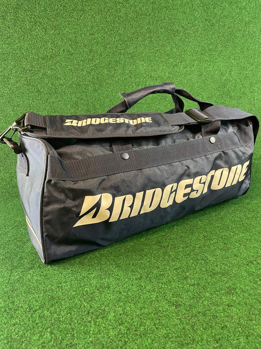 BRIDGESTONE - Vintage Navy Blue w/ White Lettering Red Duffle Bag