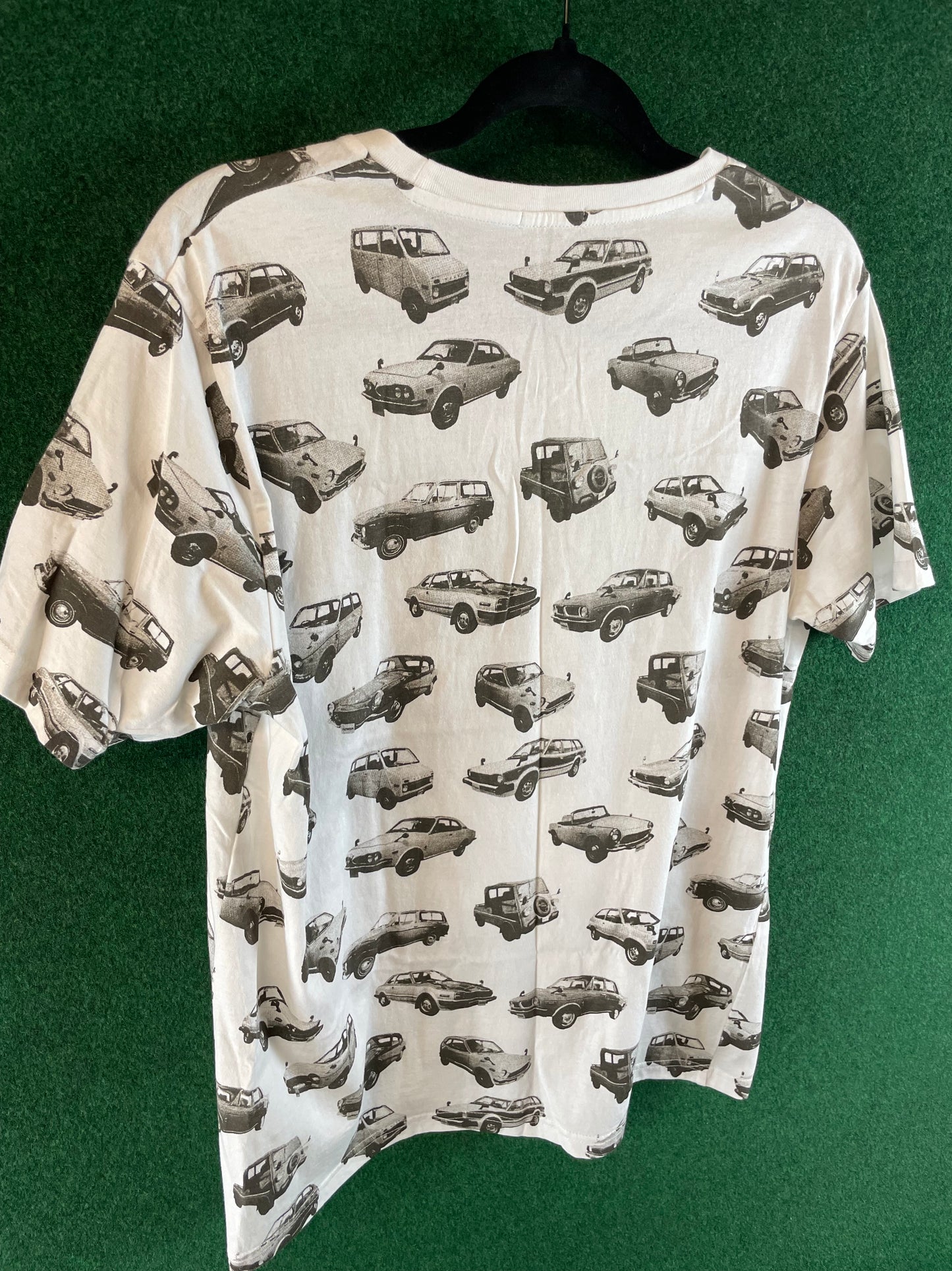 Honda x GU - Cars Pattern White Short Sleeve T-Shirt
