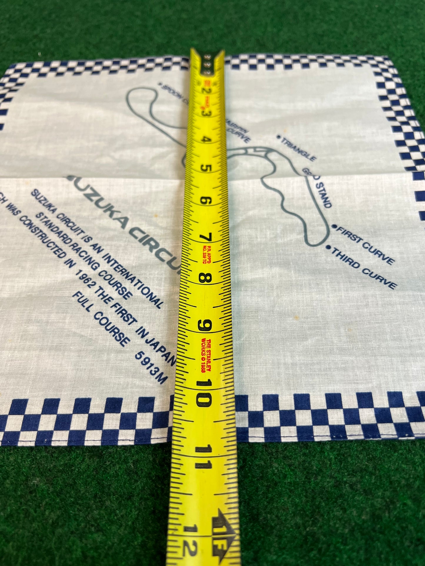 SUZUKA CIRCUIT - Course Map Vintage 1987 Handkerchief Towel