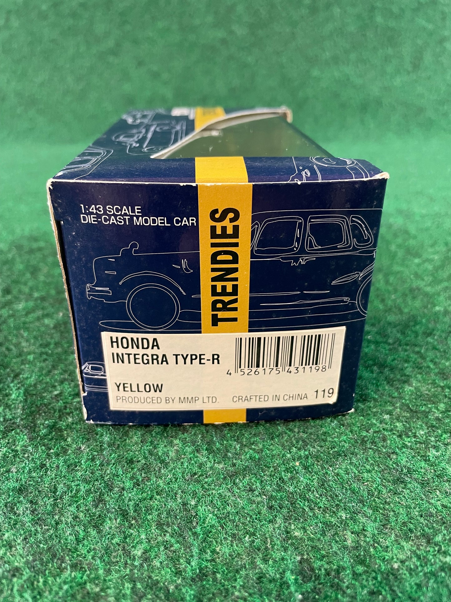 EBBRO Trendies Honda Integra Type R DC2 (Yellow) 1/43 Scale Diecast