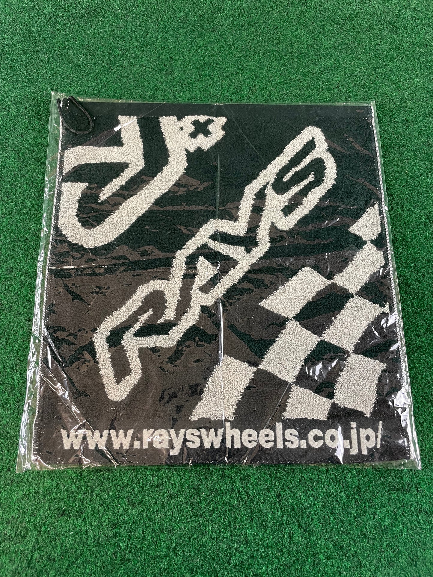 RAYS Official Motor Sports Gear Black/Grey Personal Towel w/ Loop