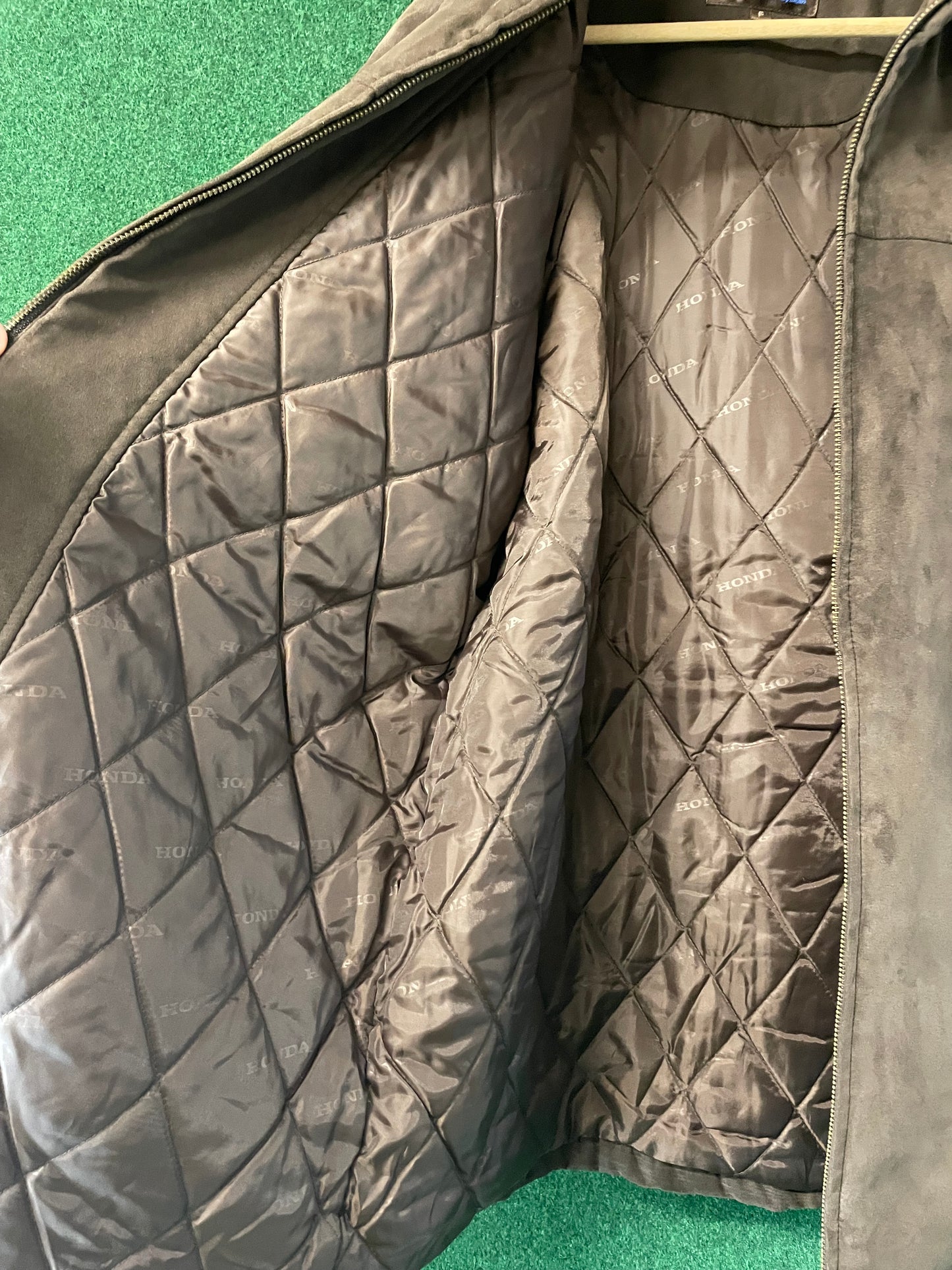 Honda & GATHERS - Insulated Brown Suede Style Exterior with HONDA Logo Lined Jacket
