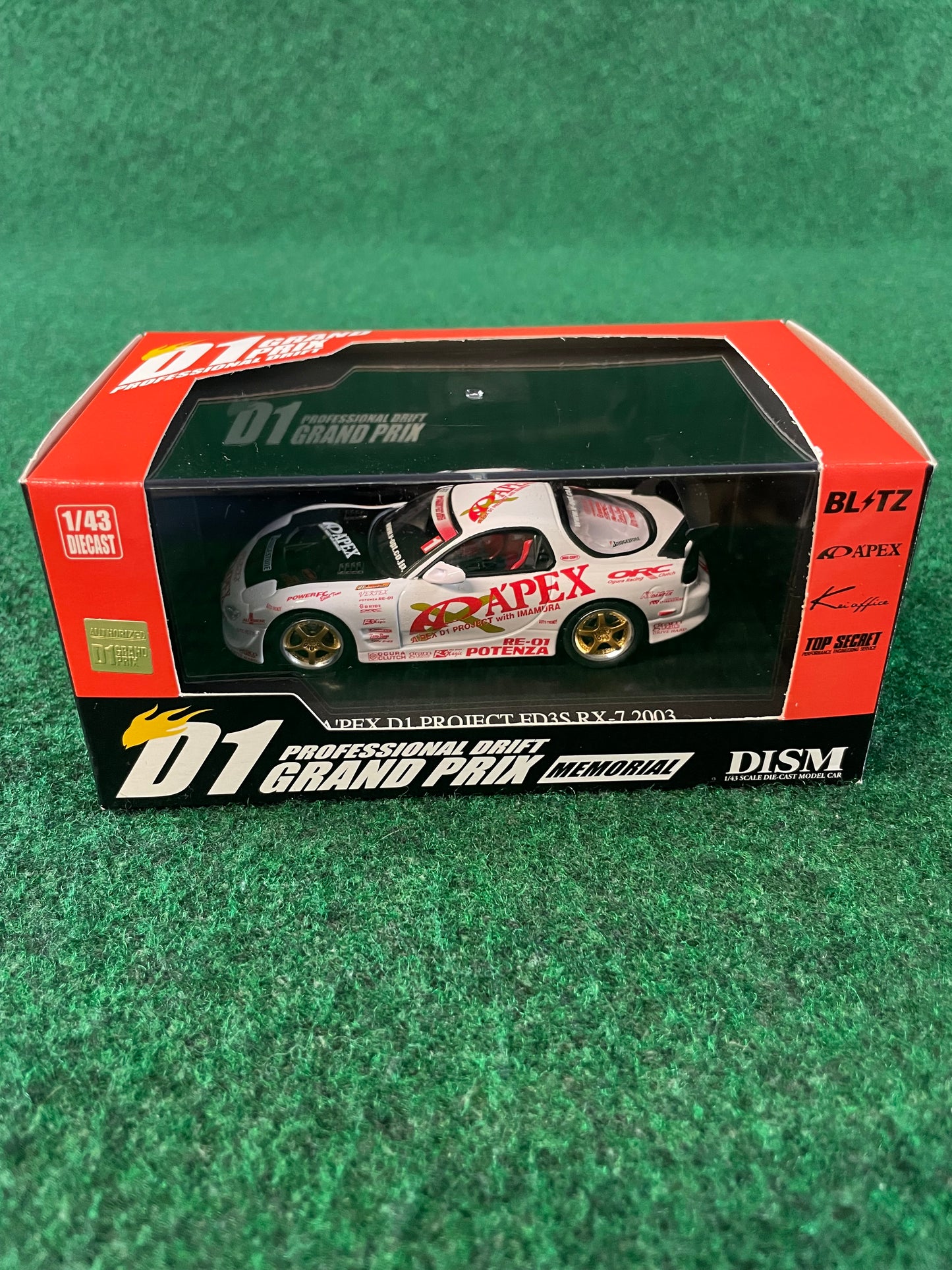 DISM D1 Grand Prix Memorial - 2003 A’pexi Mazda RX-7 1/43 Scale Diecast