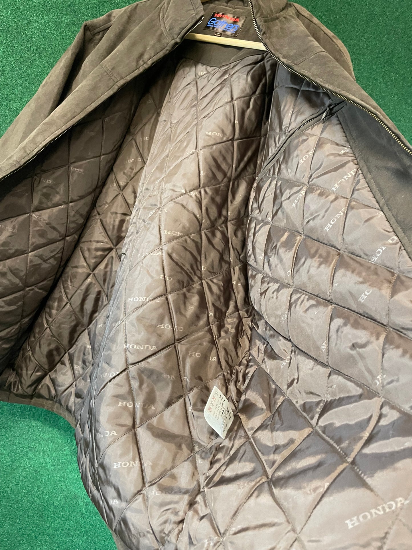 Honda & GATHERS - Insulated Brown Suede Style Exterior with HONDA Logo Lined Jacket
