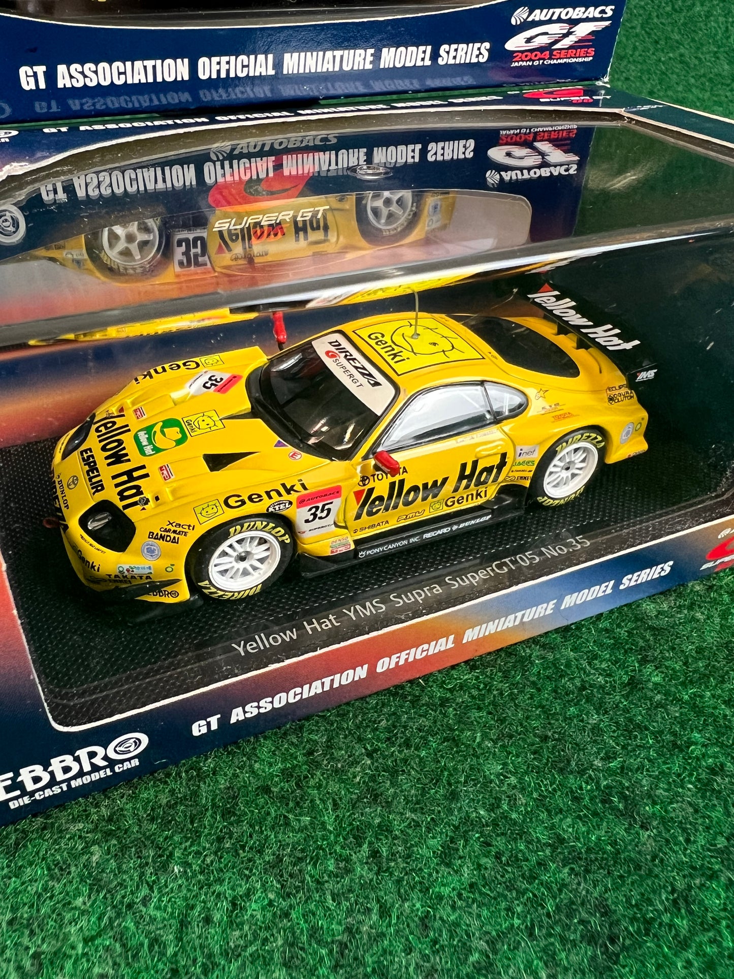 EBBRO 2004 JGTC & 2005 SuperGT Yellow Hat YMS Toyota Supra Set 1/43 Scale Diecast