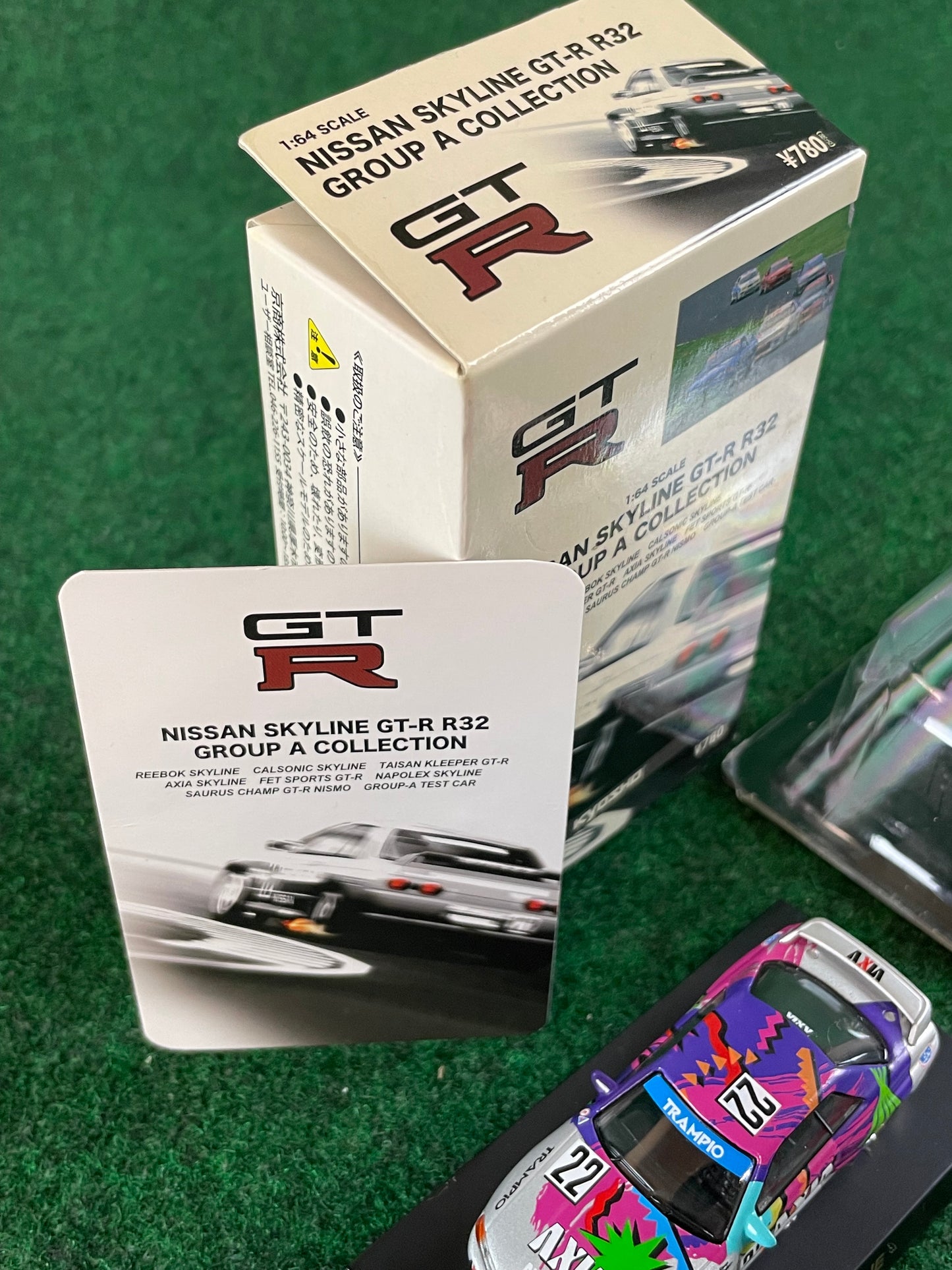 AXIA Group A Nissan Skyline R32 GT-R Vintage Sticker & 1/64 Scale Diecast Set