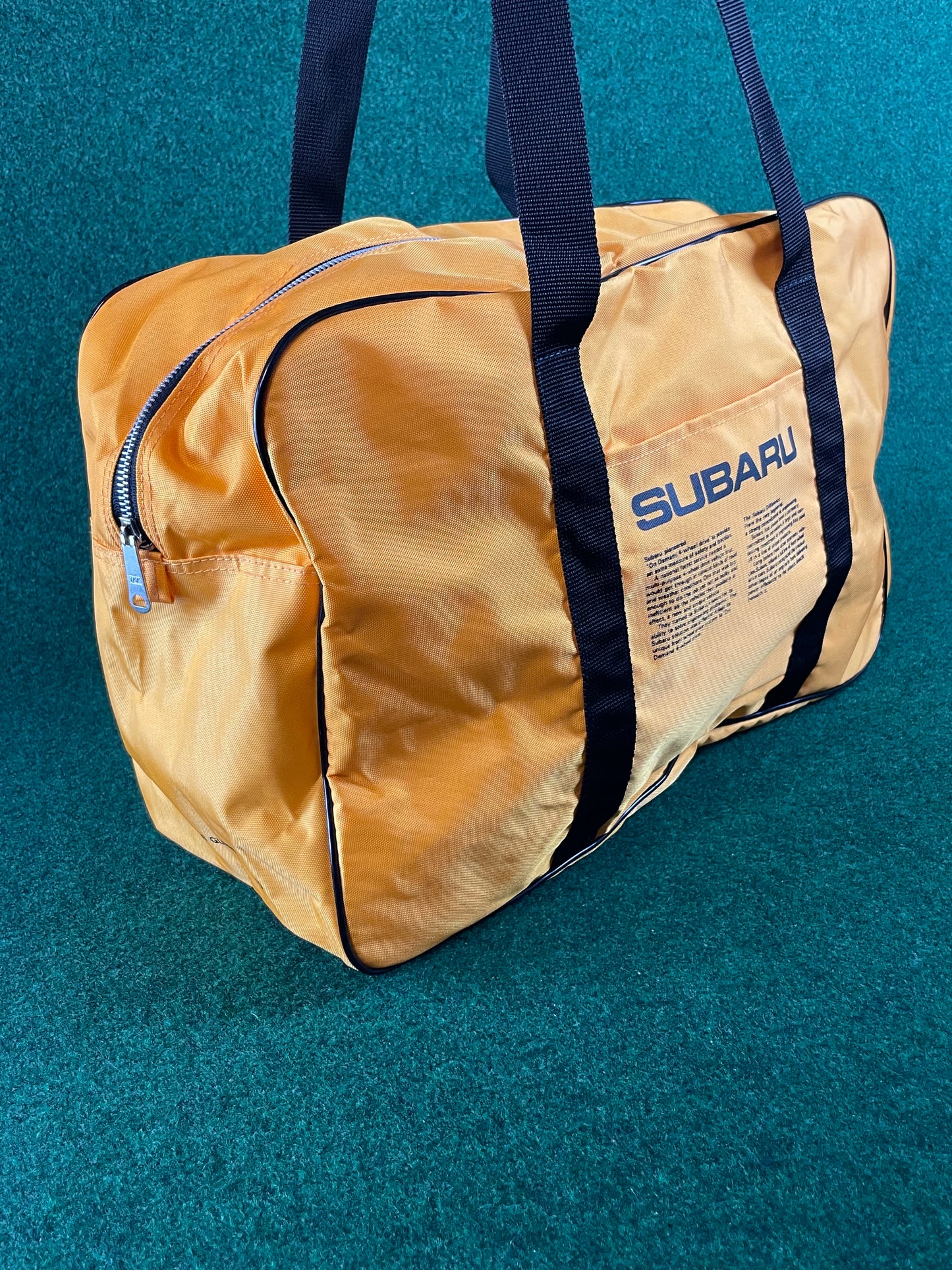 SUBARU - Vintage Original Fuji Gunma Seikyo Japanese Dealership Yellow Duffle Travel Bag