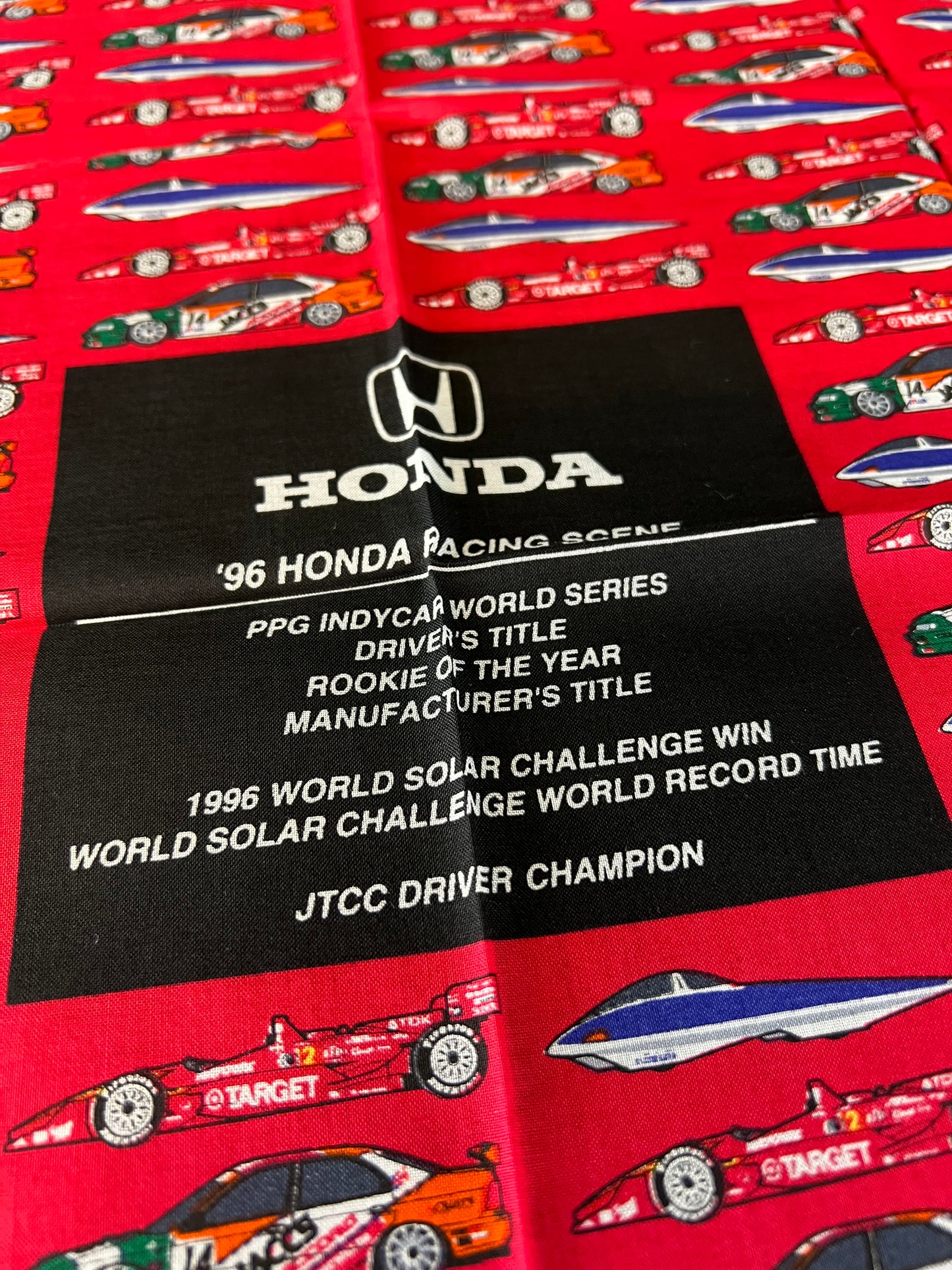 HONDA - 1996 Racing Scene Indycar, Solar Challenge & JTCC Accord Handkerchief Cloth