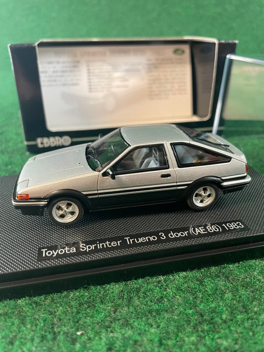 EBBRO Oldies: 1983 Toyota Sprinter Trueno AE86 3 Door - Silver 1/43 Scale Diecast