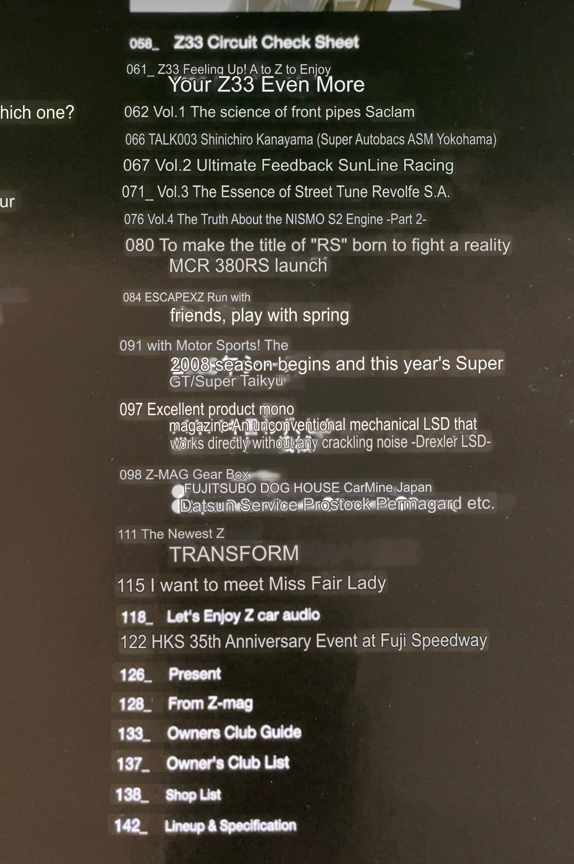 Nissan “Z Magazine” - June 2008 Vol. 008