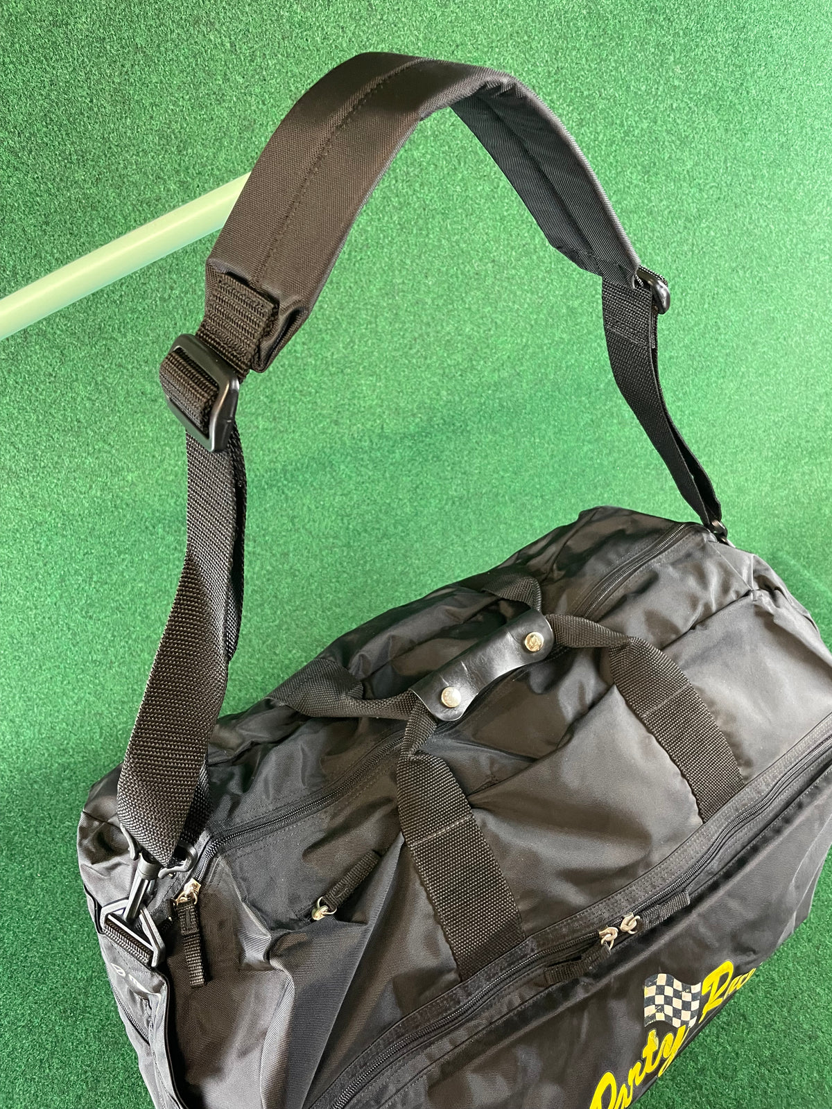 Party Race - Mazda Roadster Large Black Weather resistant Duffle Bag