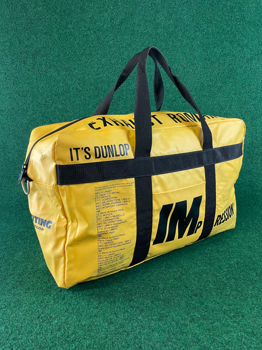DUNLOP - 1985-1989 Race History “IMpression” Vintage Yellow Duffel Travel Bag