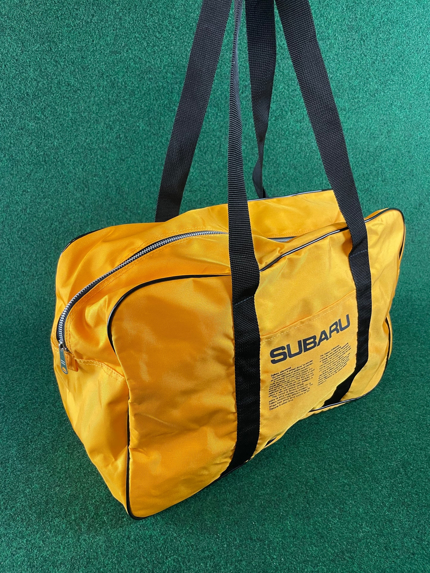 SUBARU - Vintage Original Fuji Gunma Seikyo Japanese Dealership Yellow Duffle Travel Bag