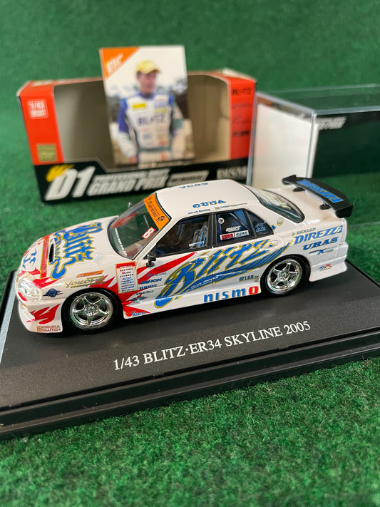 DISM D1 Grand Prix Memorial - 2005 Blitz Nissan Skyline ER34 1/43 Scale Diecast