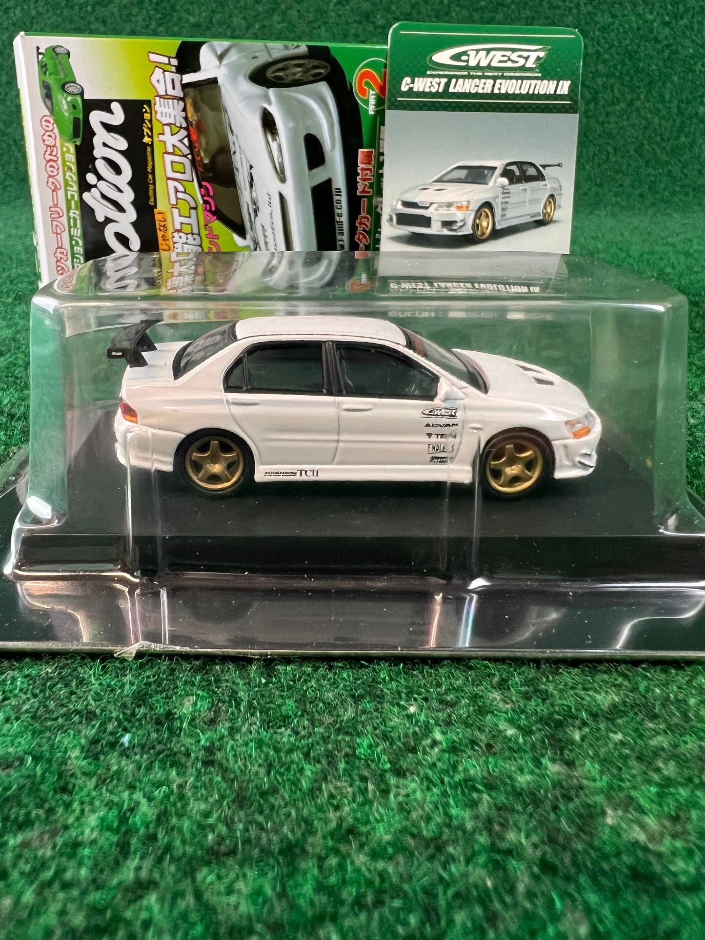 Aoshima - Option C-West Mitsubishi Lancer Evo IX (White) 1/64 Scale Diecast Car