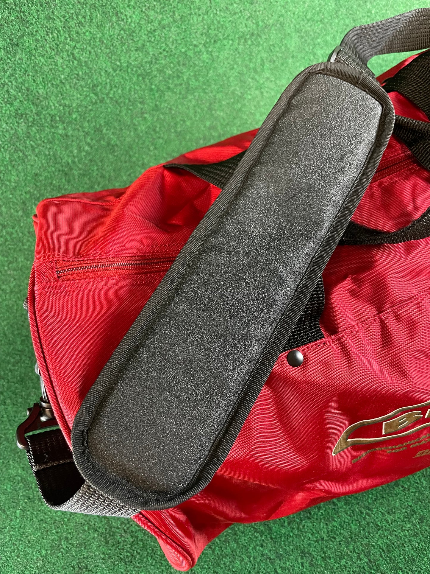 BRIDGESTONE - BEAM Vintage Burgundy w/ Gold Lettering Red Duffle Bag