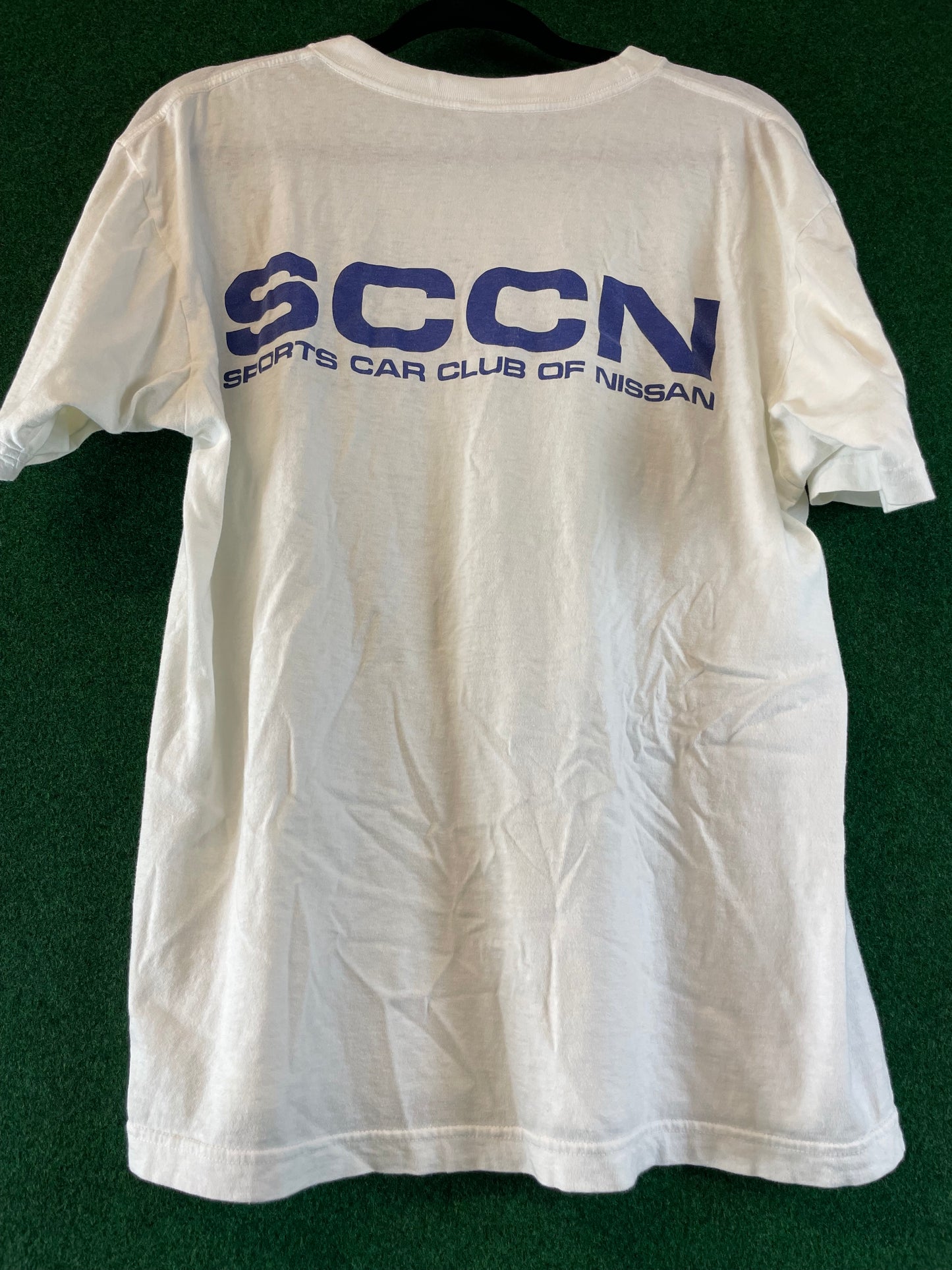 SCCN - Sports Car Club of Nissan Vintage White T-Shirt