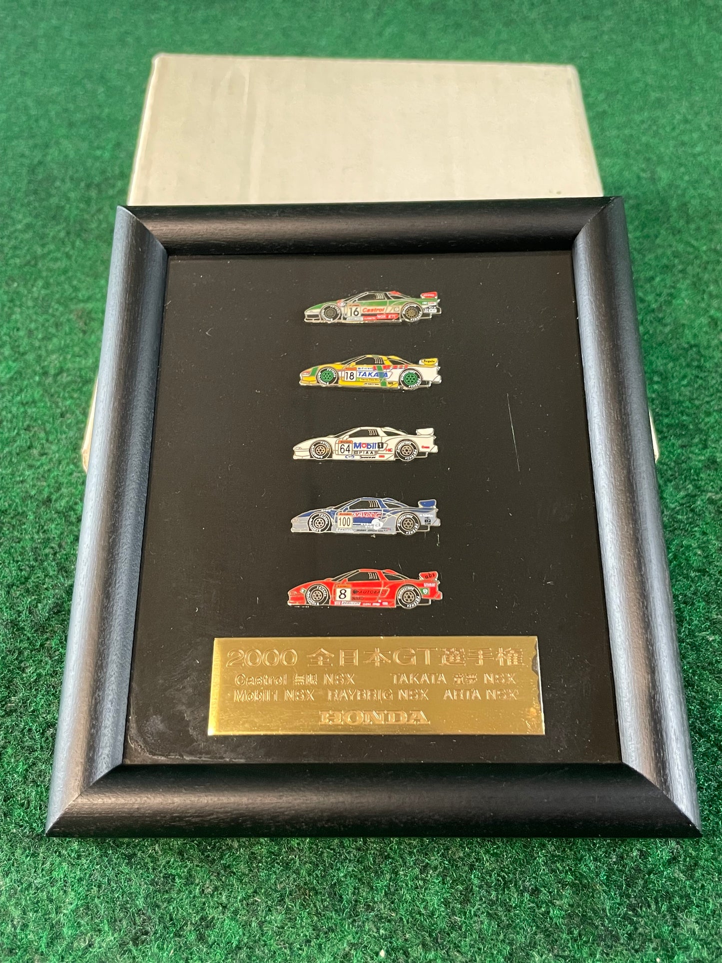 2000 JGTC Commemorative Honda NSX Racecars Framed Pin and Plaque Collection