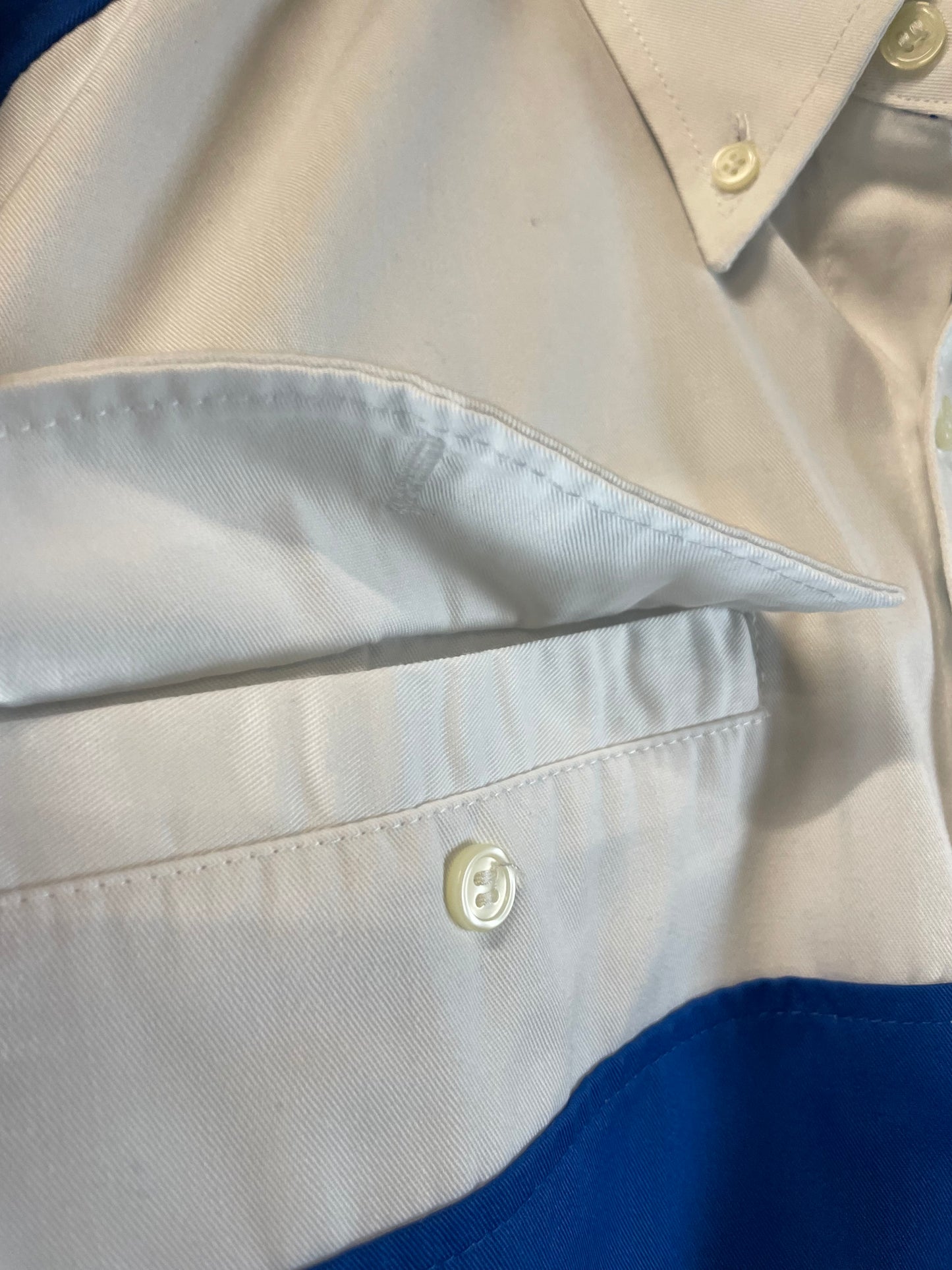 Calsonic Team IMPUL - Blue & White Long Sleeve Buttondown Crew Shirt