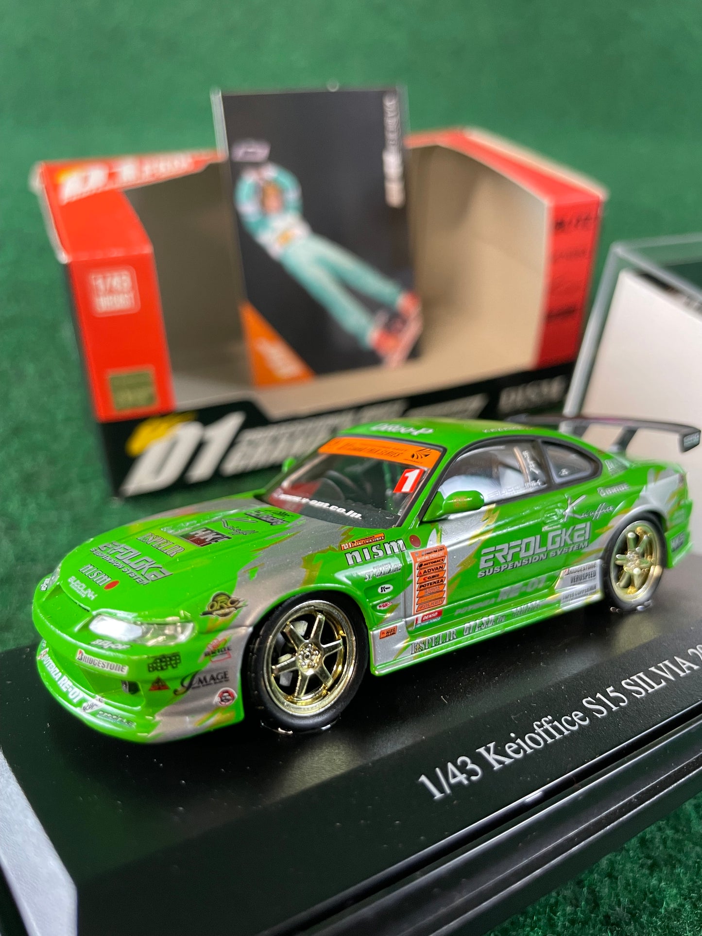 DISM D1 Grand Prix Memorial - 2003 Kei Office Nissan Silvia S15 #1 Car 1/43 Scale Diecast