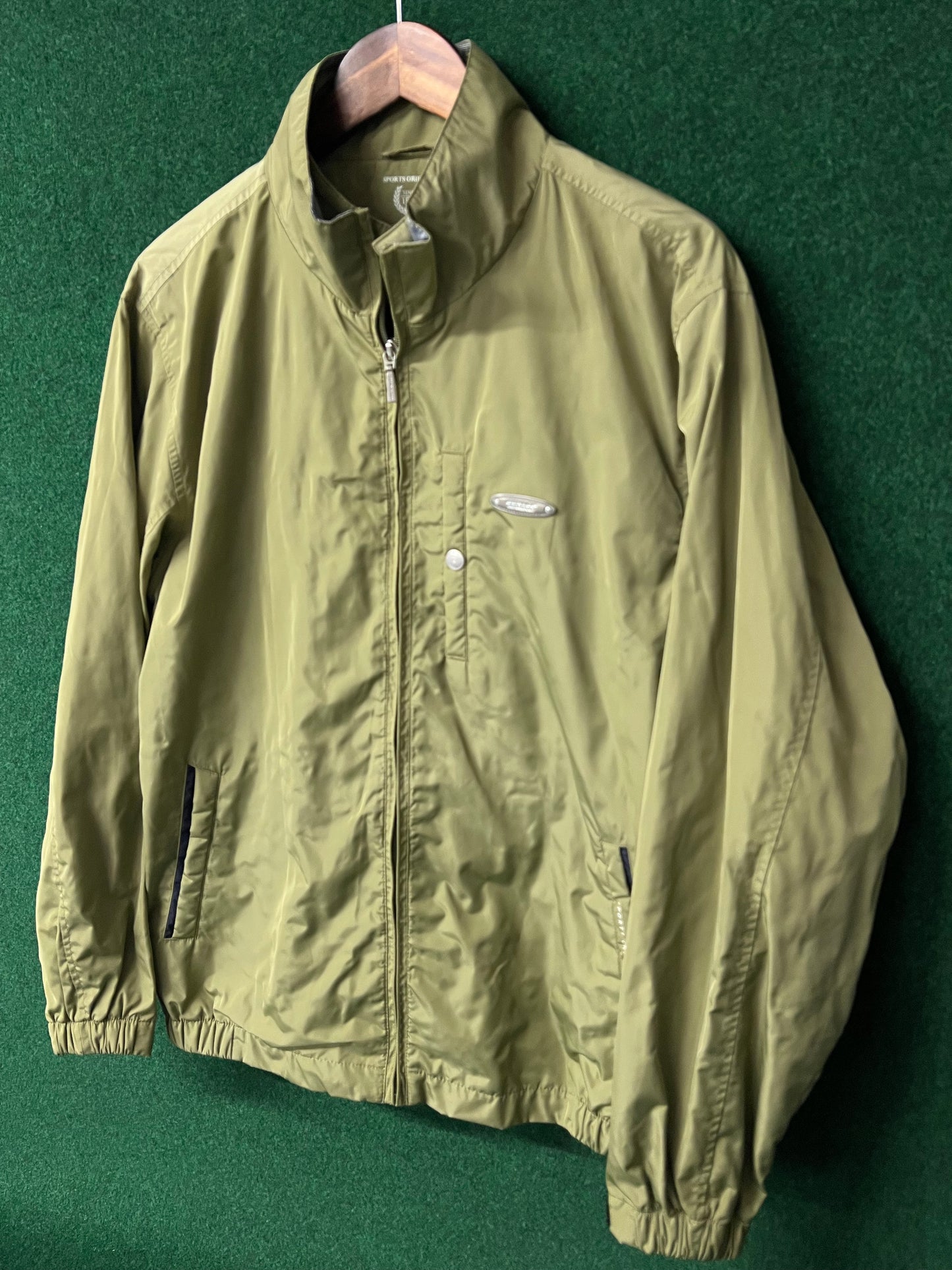DUNLOP Motorsport -“Sports Oriented Since 1888” Olive Green Windbreaker Zip Up Jacket - LL