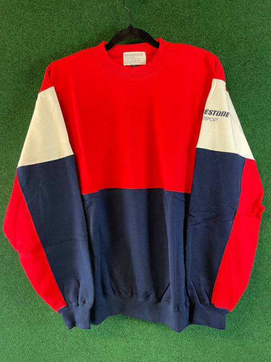 BRIDGESTONE Motorsport Cut and Sew Tri-Color Vintage Sweatshirt
