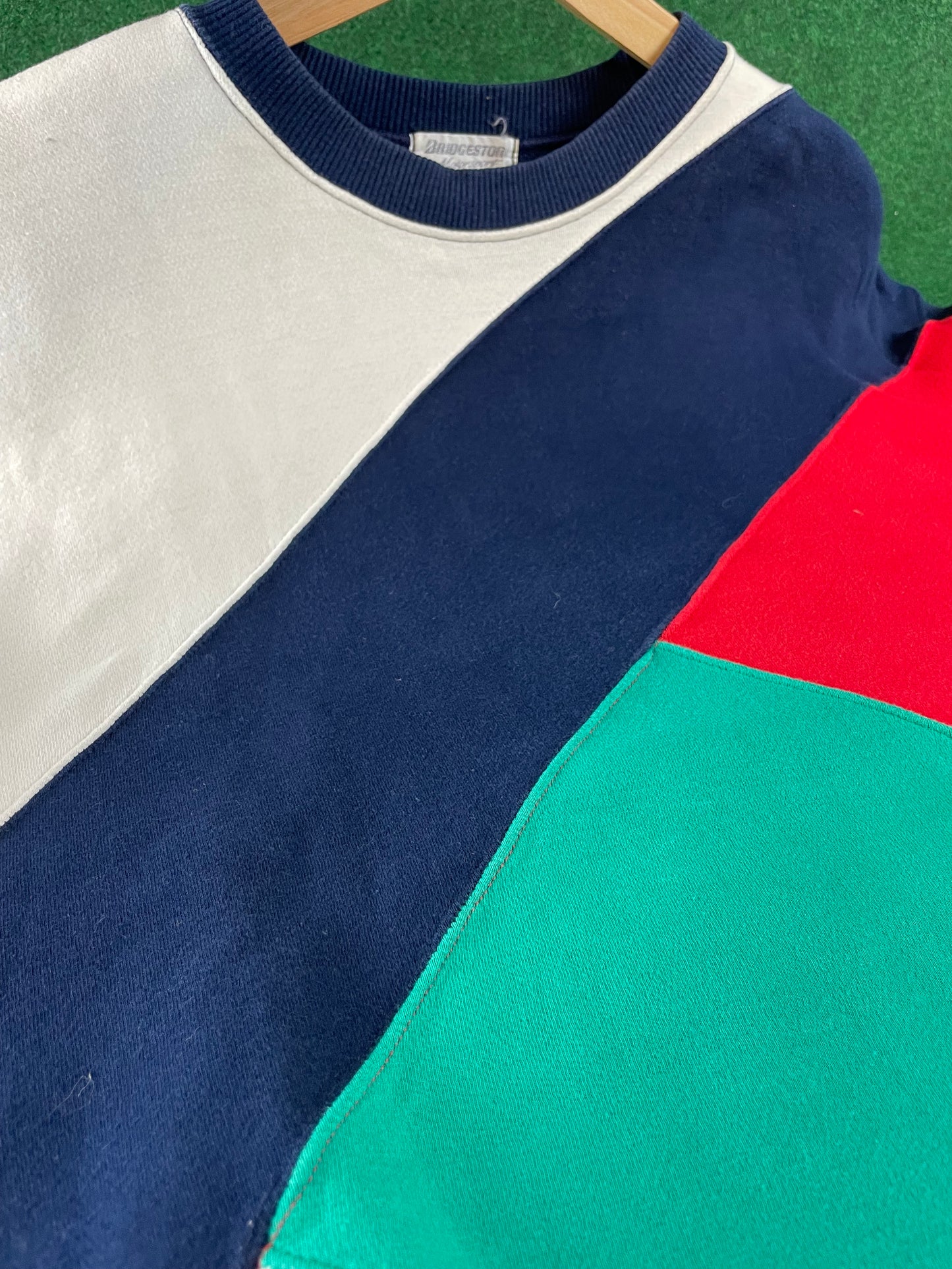 BRIDGESTONE Motorsport Cut and Sew Multicolor Vintage Sweatshirt