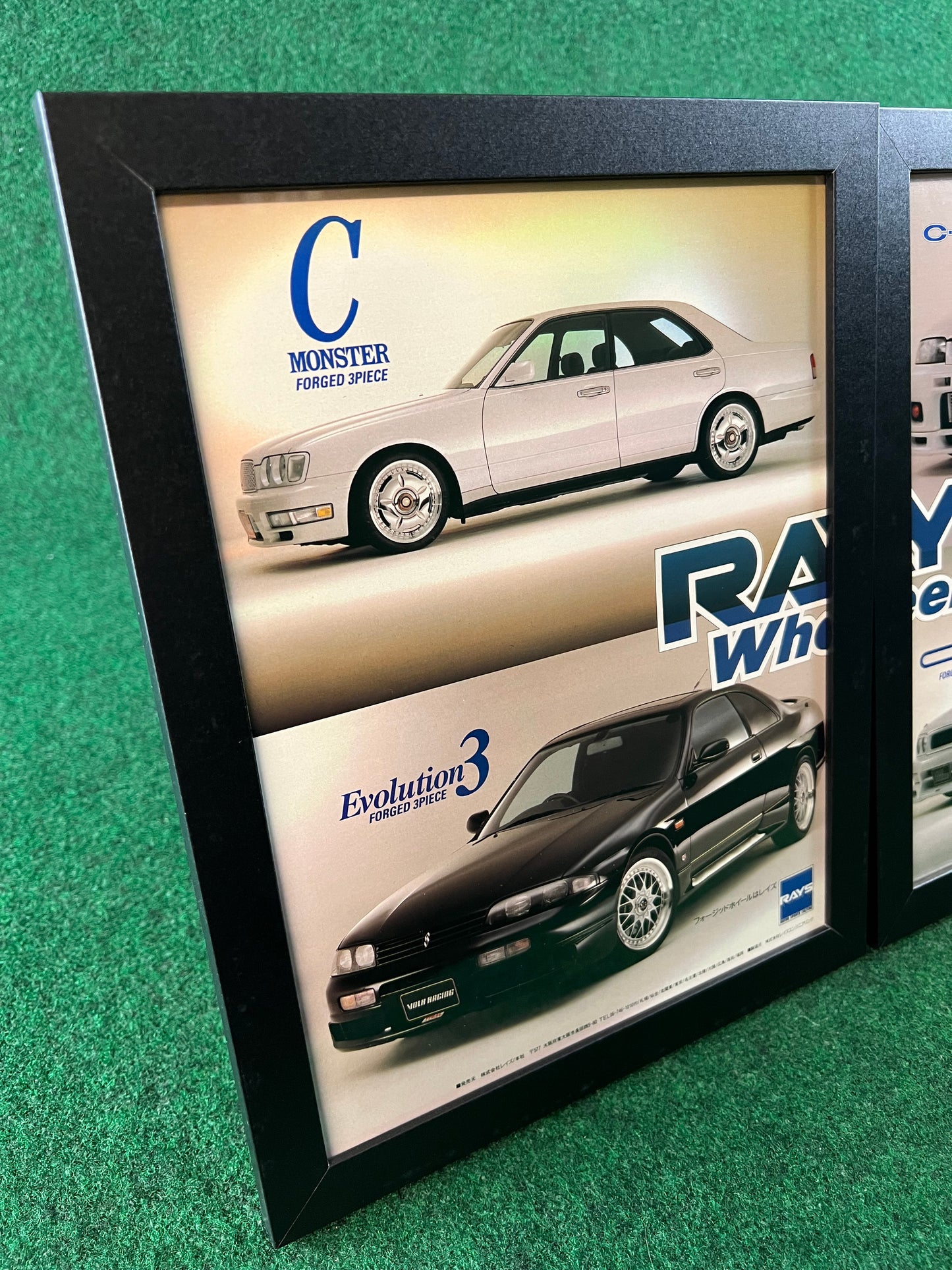 RAYS Wheels - Nissan Cima & Skyline R33 Framed Advertisement Picture Set (1995)