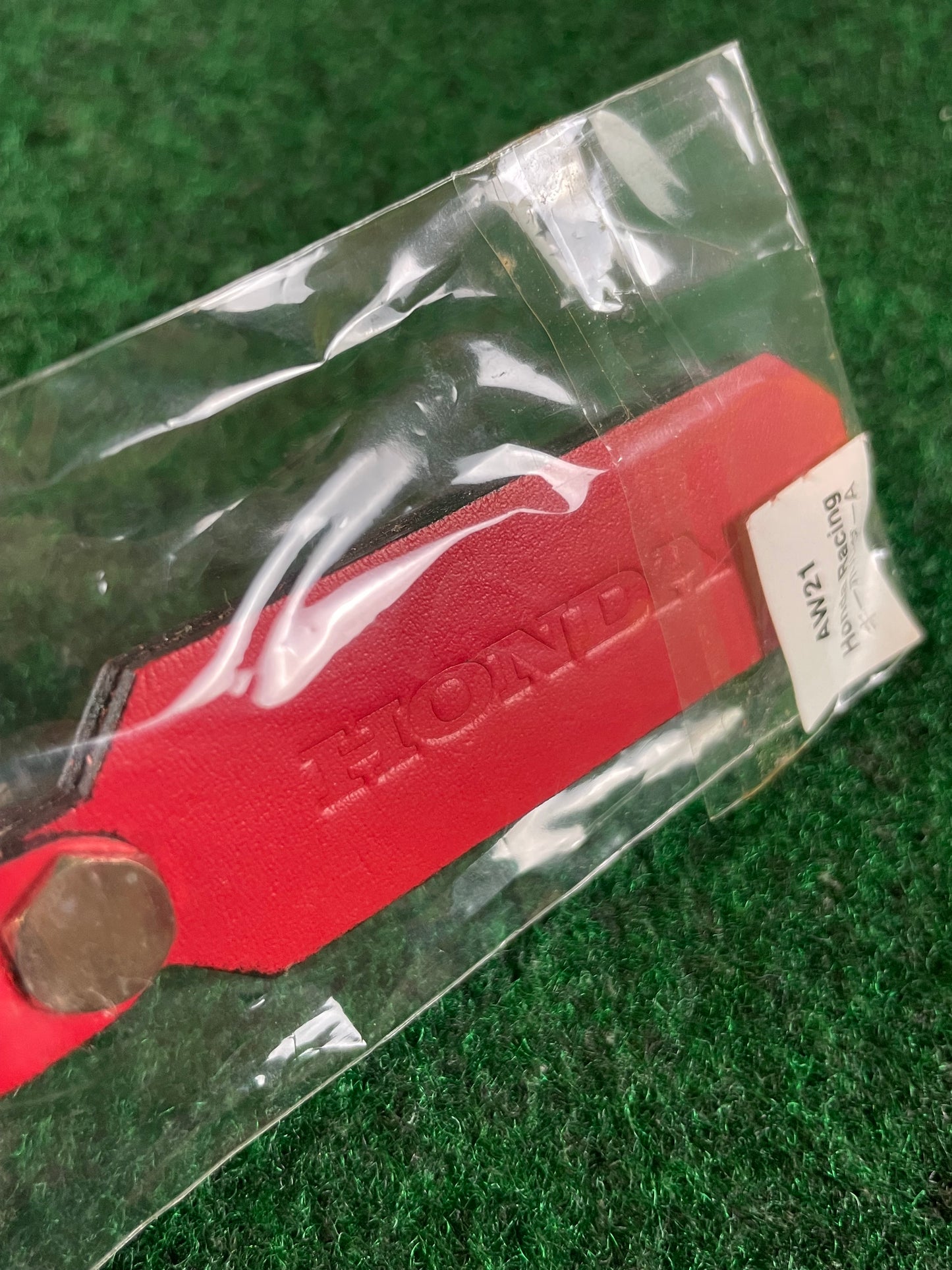 Honda Racing - Red/Black Leather & Carbon Fiber Keychain