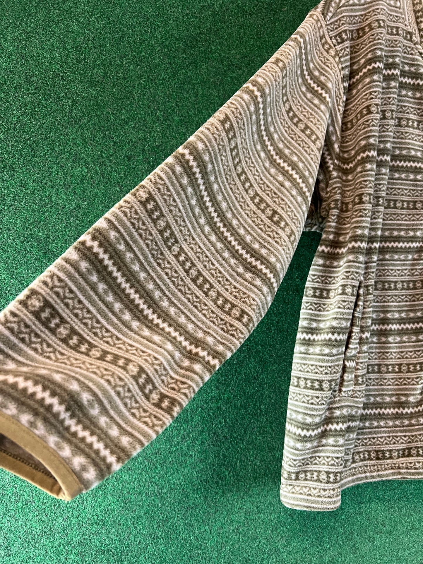 DUNLOP Motorsport - Green/Tan Patterned Fleece Zip Up Jacket - 3L