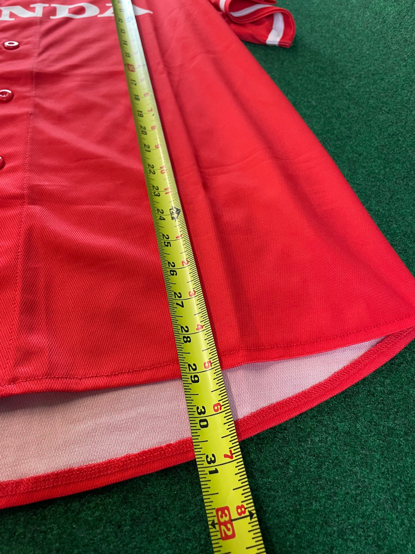 HONDA - Red Baseball Style Jersey Short Sleeve Shirt