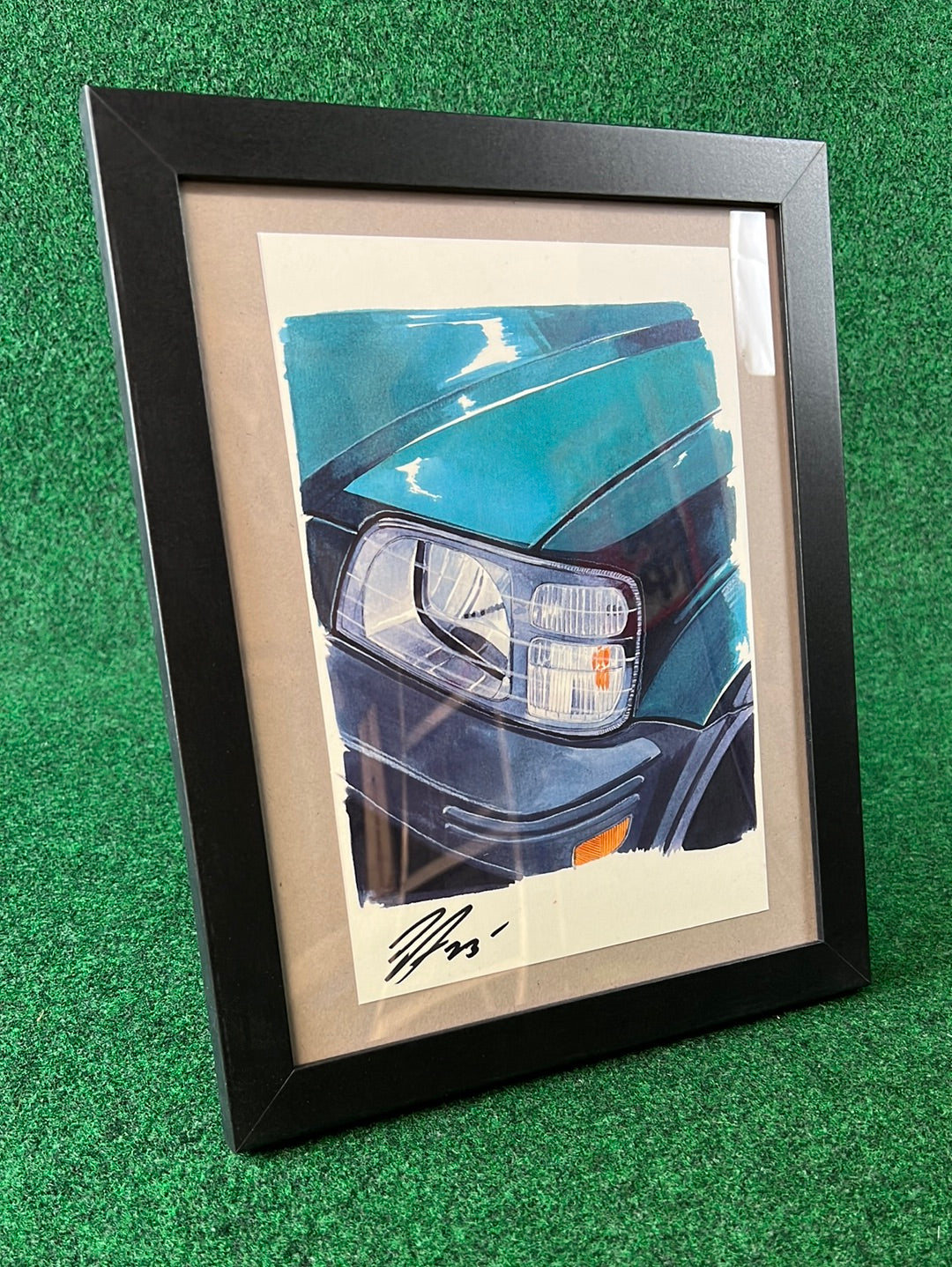 UNDERDOGZ - Honda CRV Front Left Headlight View Framed, Hand Drawn, Watercolor Painted & Signed Print