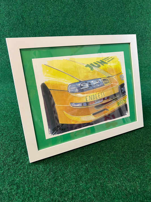JUN Honda Prelude Hand Drawn, Watercolor Painted & Signed Print