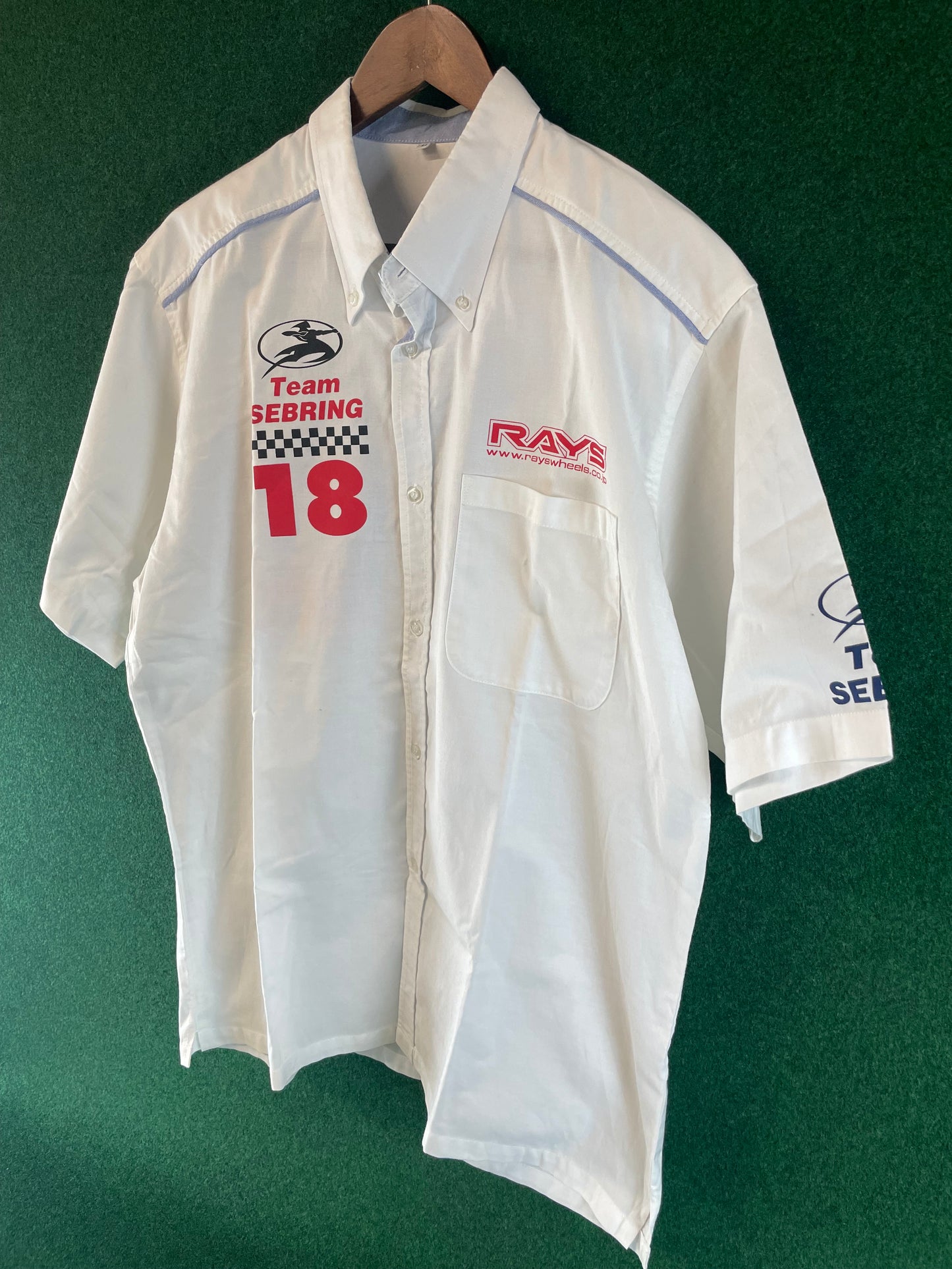 RAYS WHEELS - Team Sebring Racing Team  Button down Short Sleeve Pit Shirt