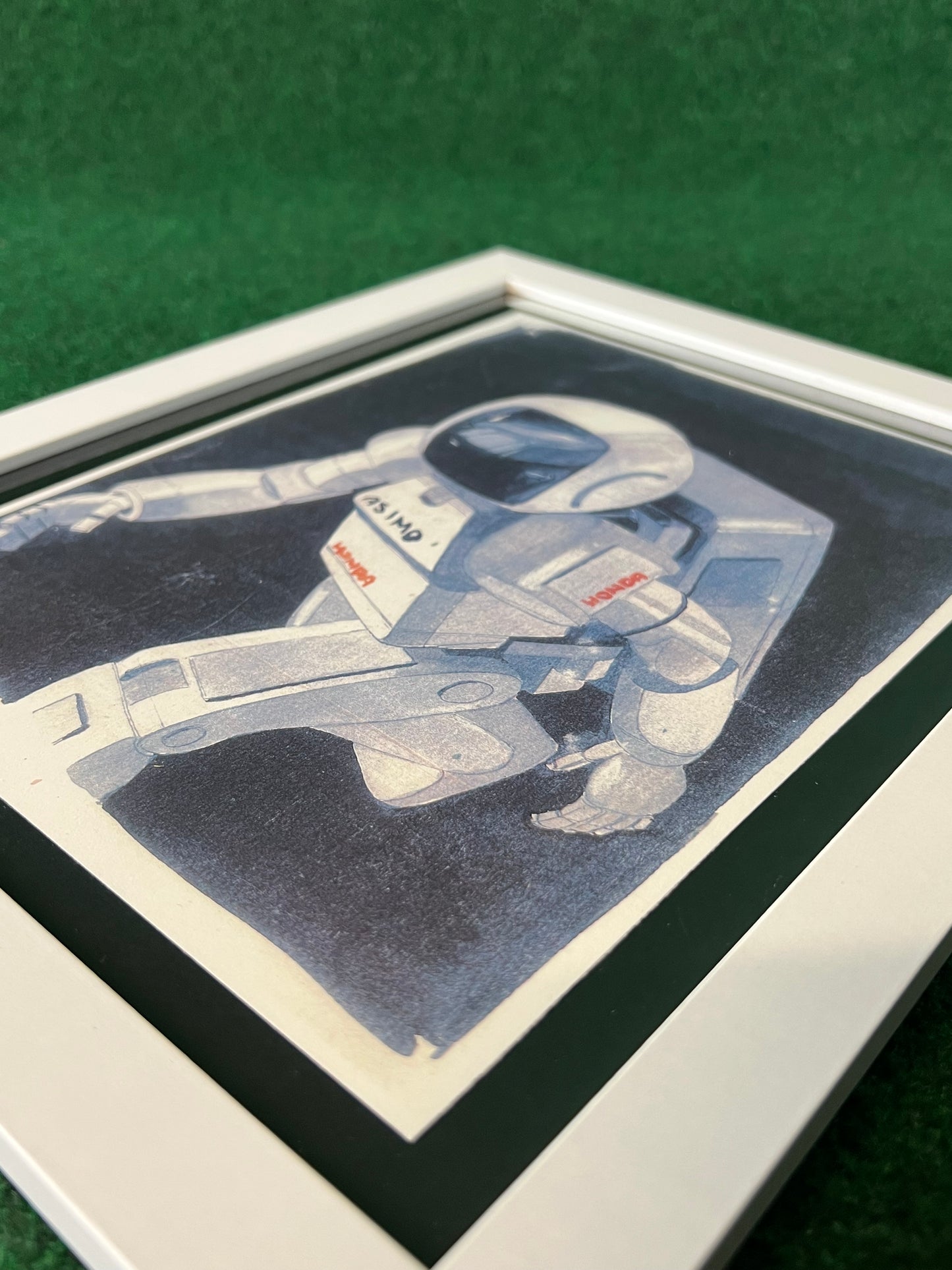 ASIMO Honda Robot Walking Hand Drawn, Watercolor Painted & Signed Print