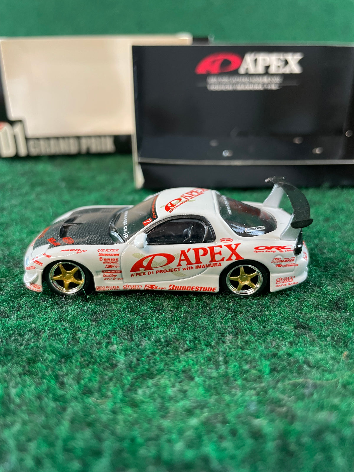 Hotworks 2002 D1GP A’PEX Youichi Imamura Mazda RX7 FD3S 1/64 Scale Diecast