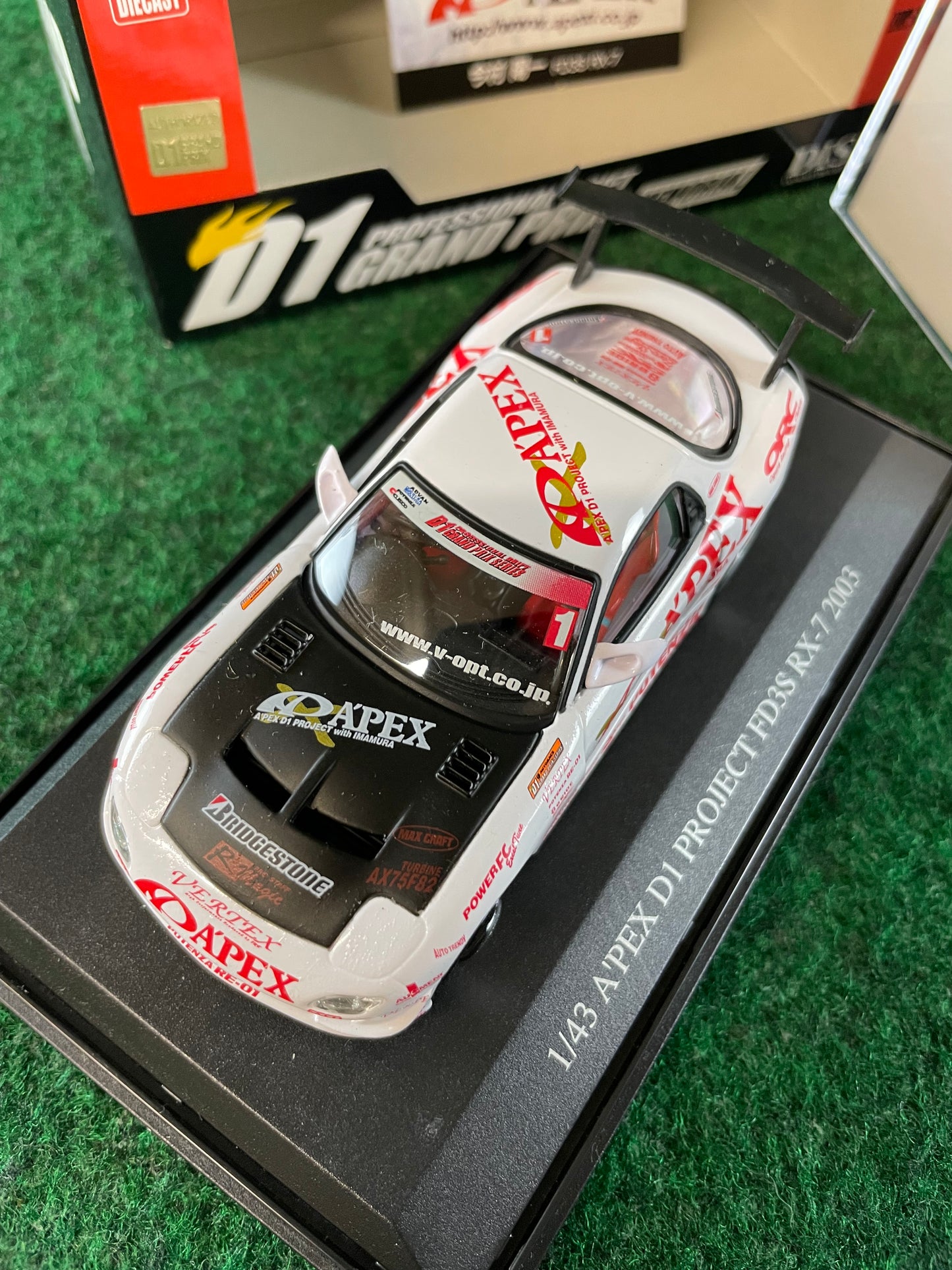 DISM D1 Grand Prix Memorial - 2003 A’pexi Mazda RX-7 1/43 Scale Diecast