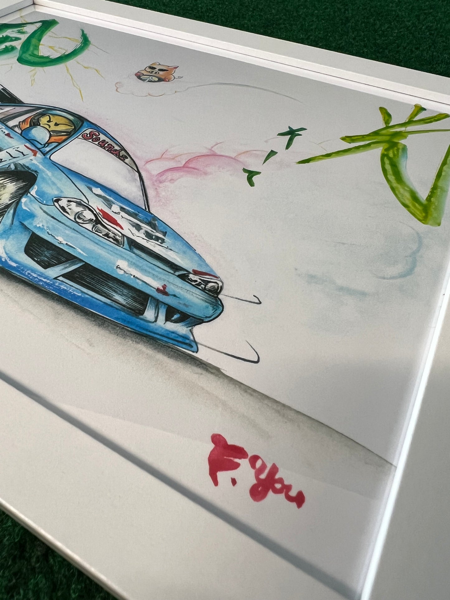 D1GP Nissan Silvia S15 GReddy Cockpit Yasuyuki Kazama Inspired Framed Car Art