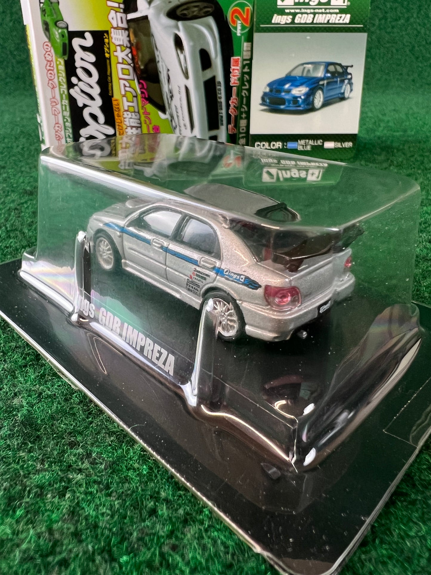 Aoshima - Option ings GDB Subaru WRX (Silver) 1/64 Scale Diecast Car