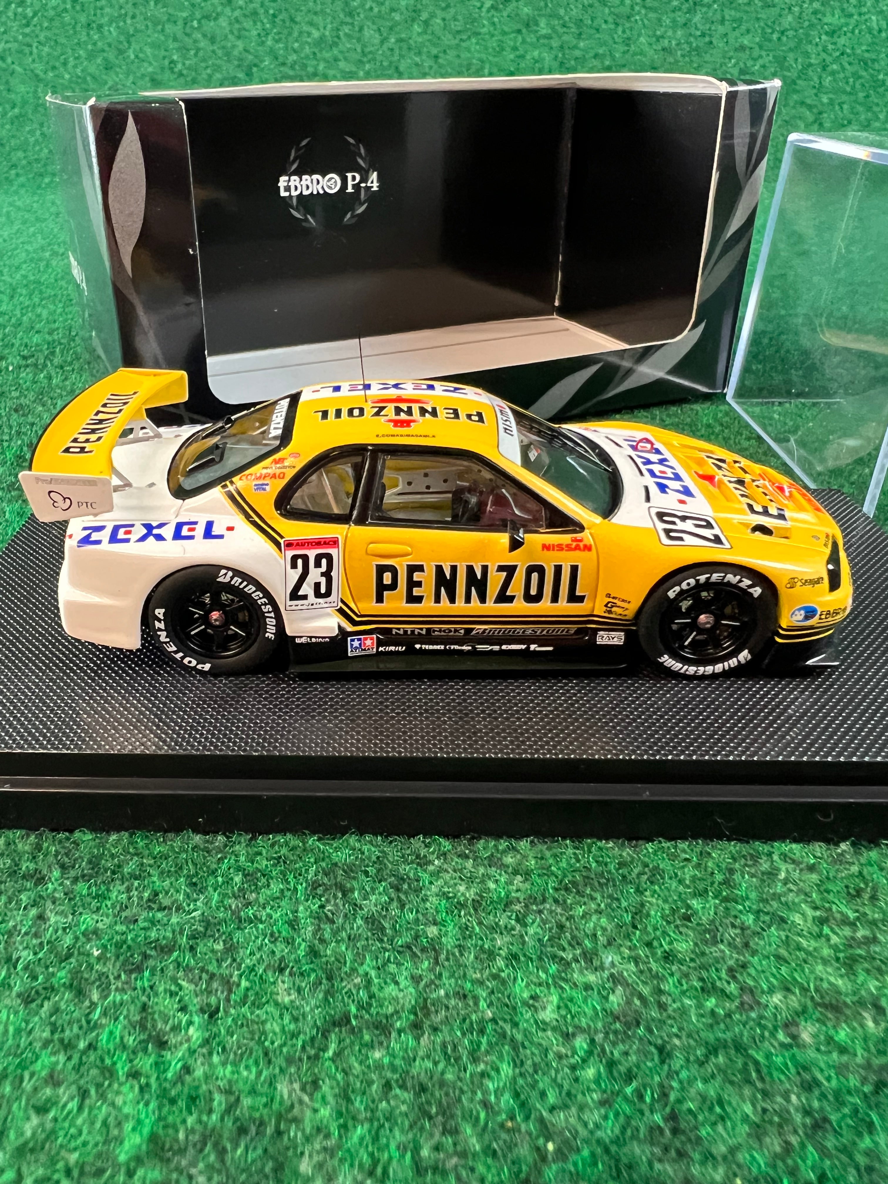 エブロ1/43 PENNZOIL R34 JGTC 2台セット EBBRO P-4 Nissan Skyline R34 GTR 2001 Pennzoil Zexel 1/43