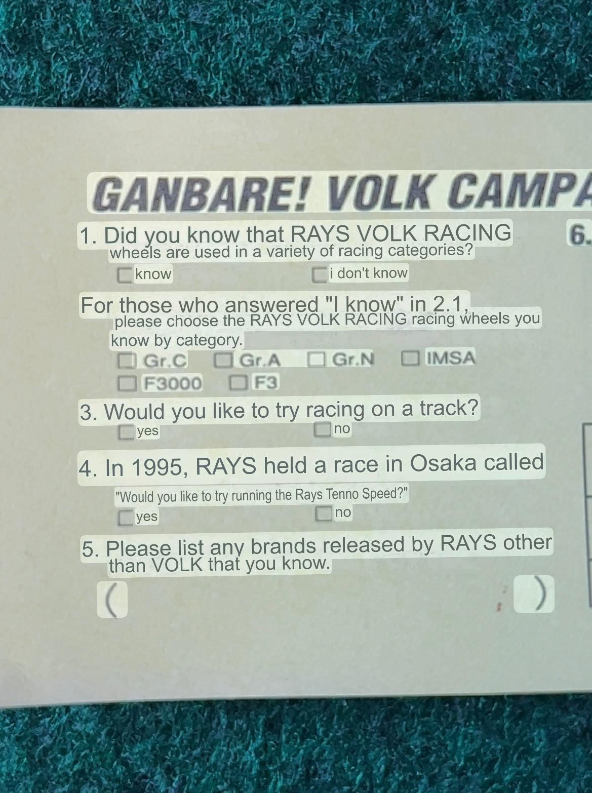 VOLK Racing RAYS Wheels - Light Blue Old Logo Font Genuine Sticker