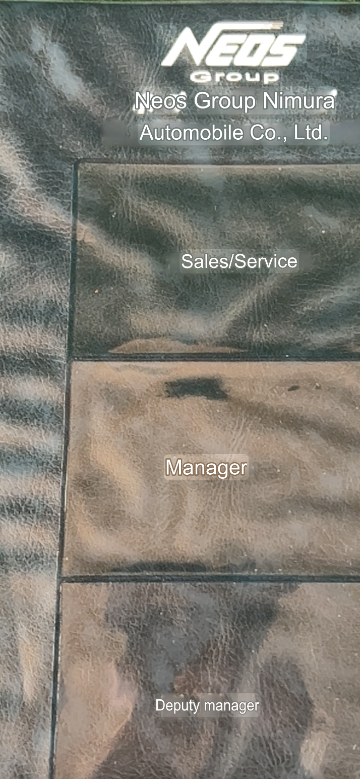 Neo’s Group Nimura Automobile Group - Japanese Vehicle Inspection Document Folder Case