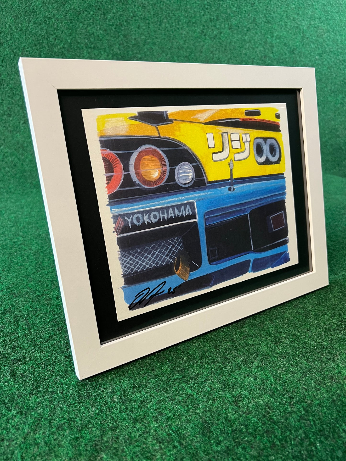 SPOON SPORTS Honda S2000 Racecar Rear Bumper Framed, Hand Drawn, Watercolor Painted & Signed Print