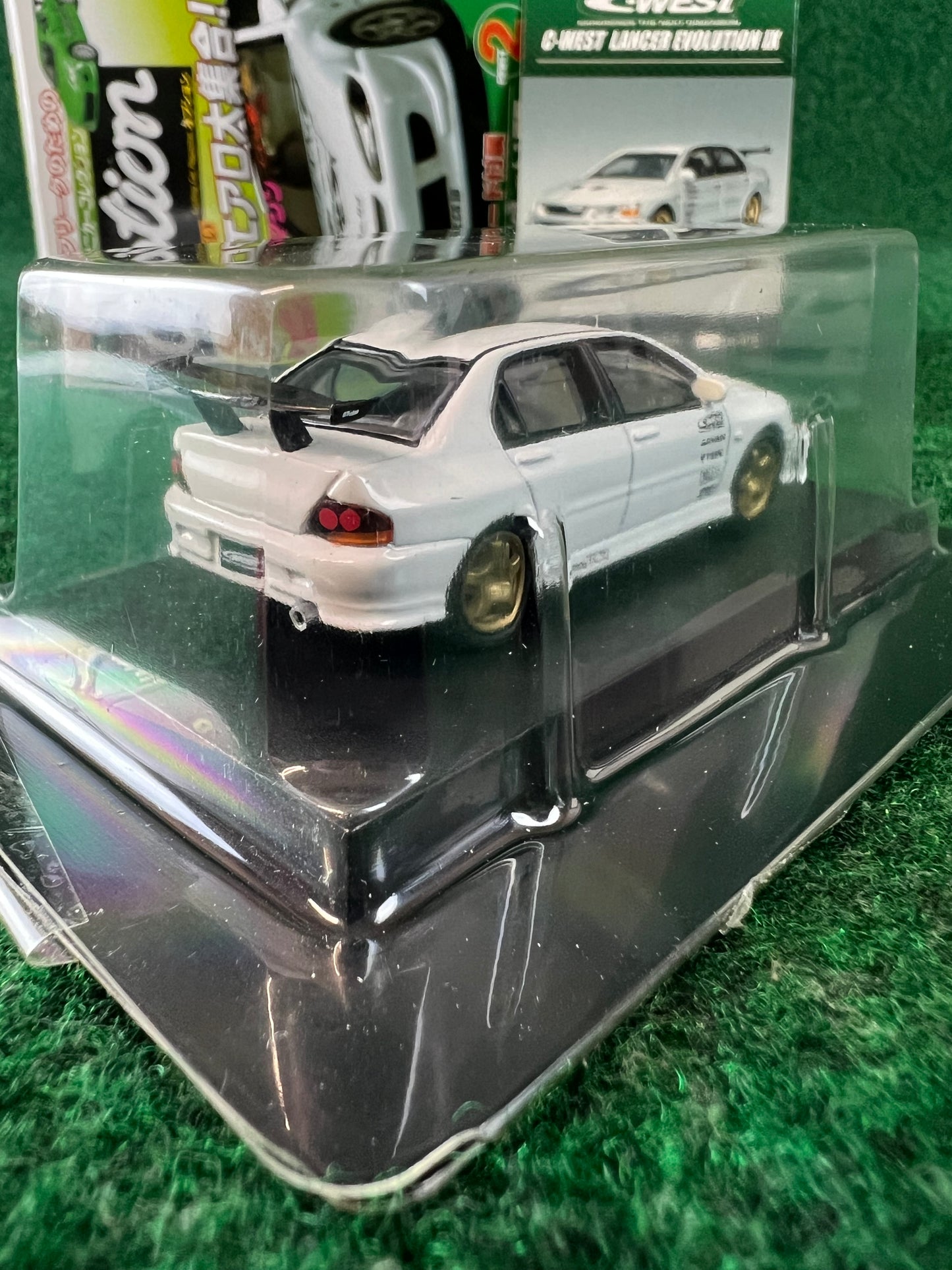 Aoshima - Option C-West Mitsubishi Lancer Evo IX (White) 1/64 Scale Diecast Car