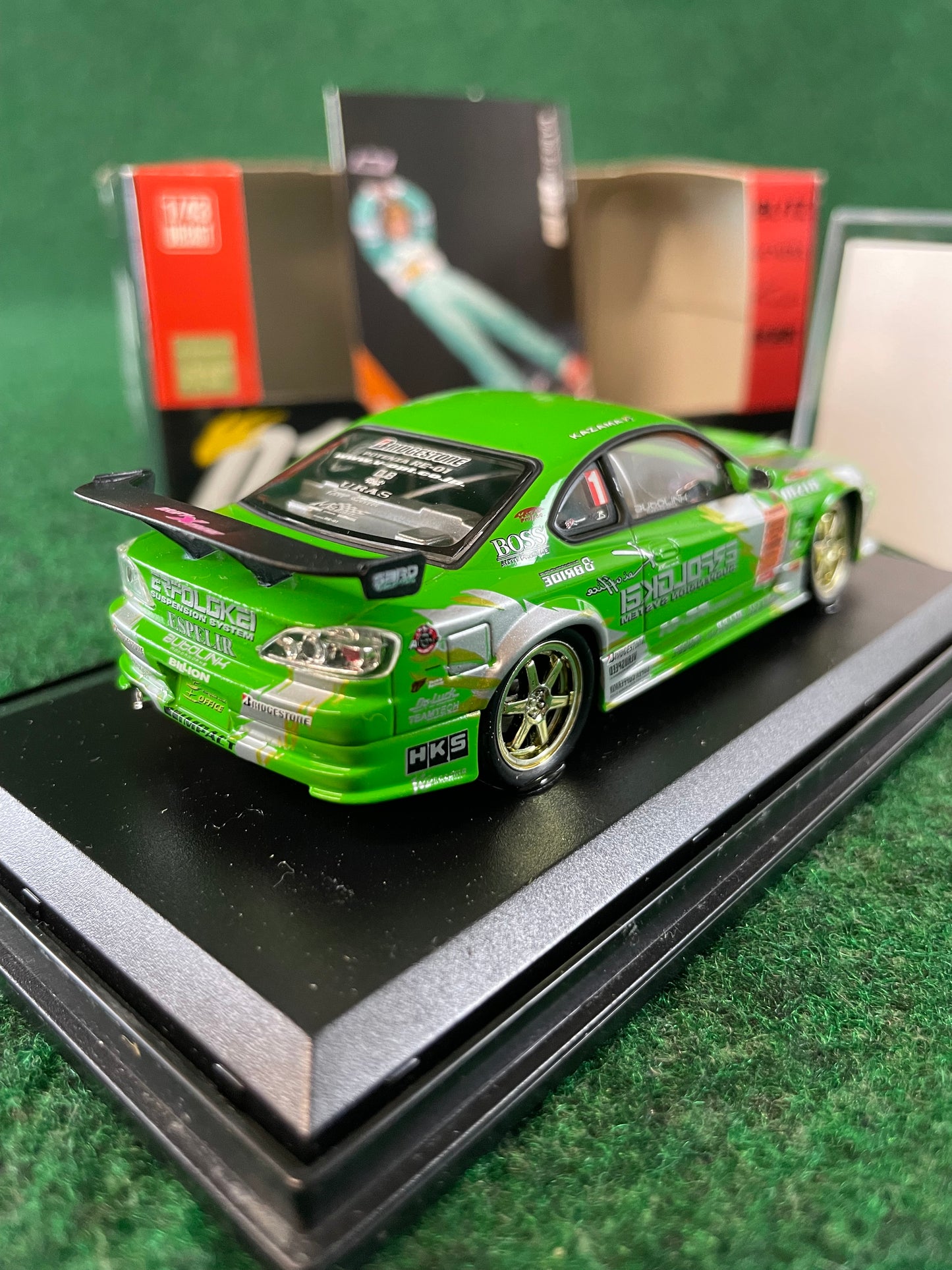 DISM D1 Grand Prix Memorial - 2003 Kei Office Nissan Silvia S15 #1 Car 1/43 Scale Diecast