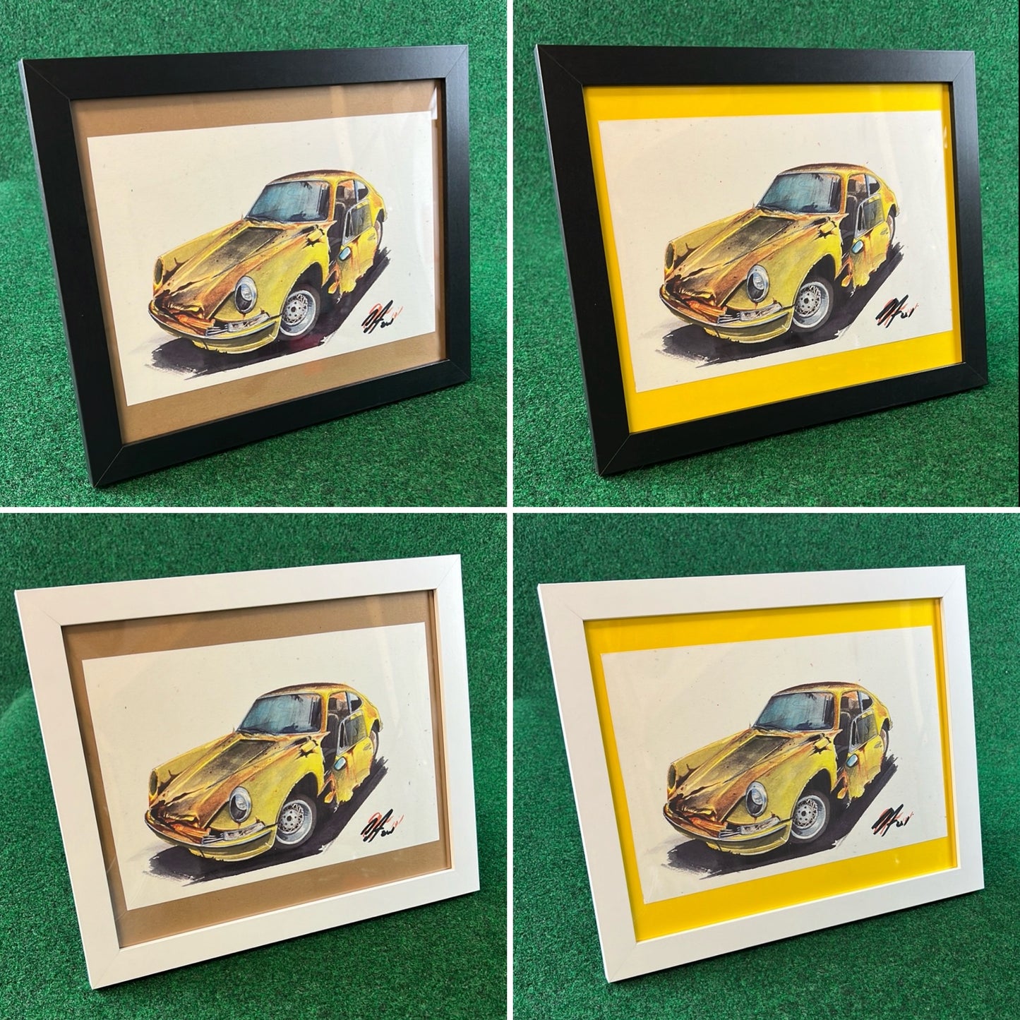 Junk Yard Rusty Yellow Porsche 912 - Framed Print