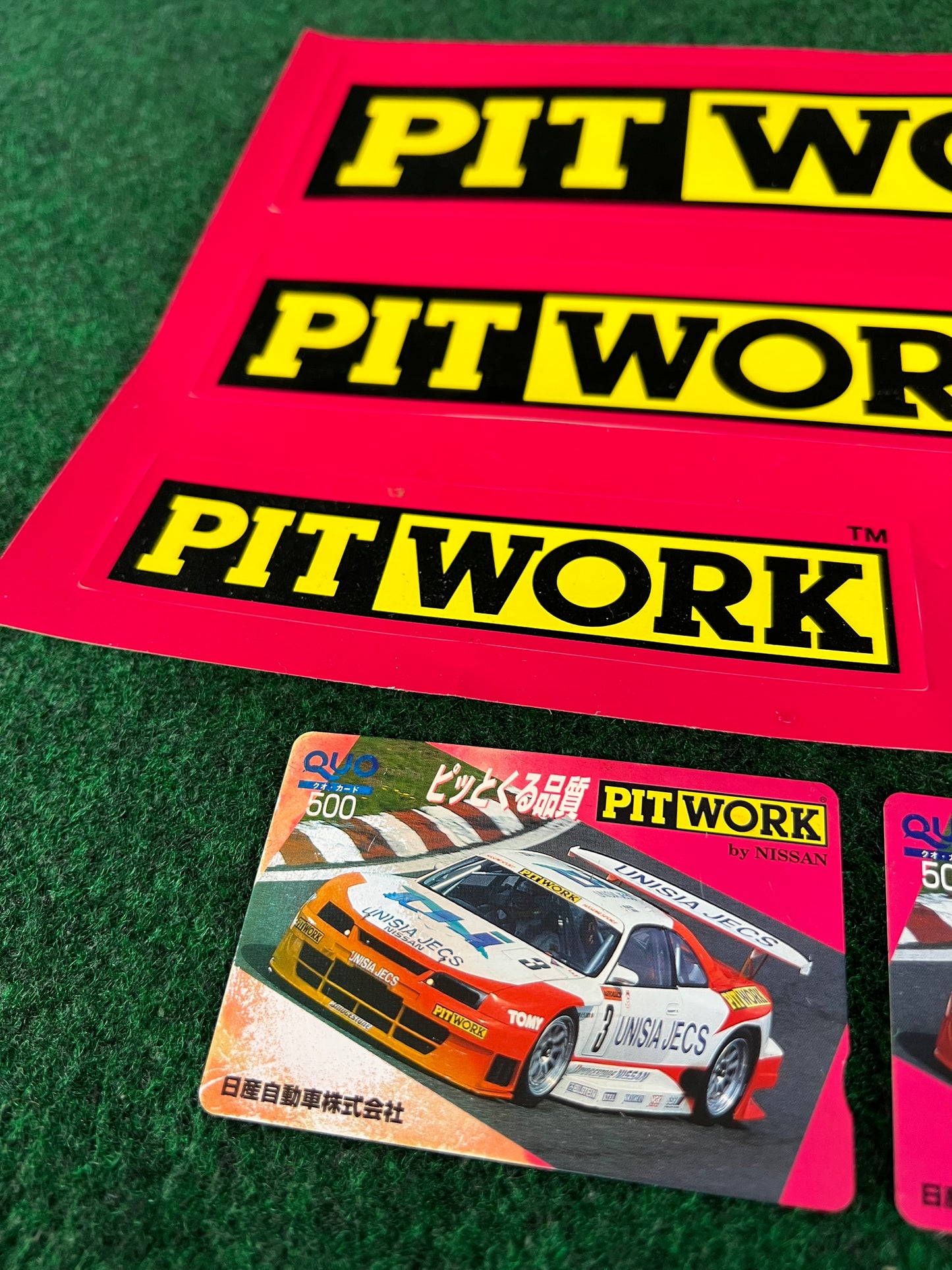 PITWORK - Sticker Sheet and JGTC Unisia R33 GTR Phone Card Set