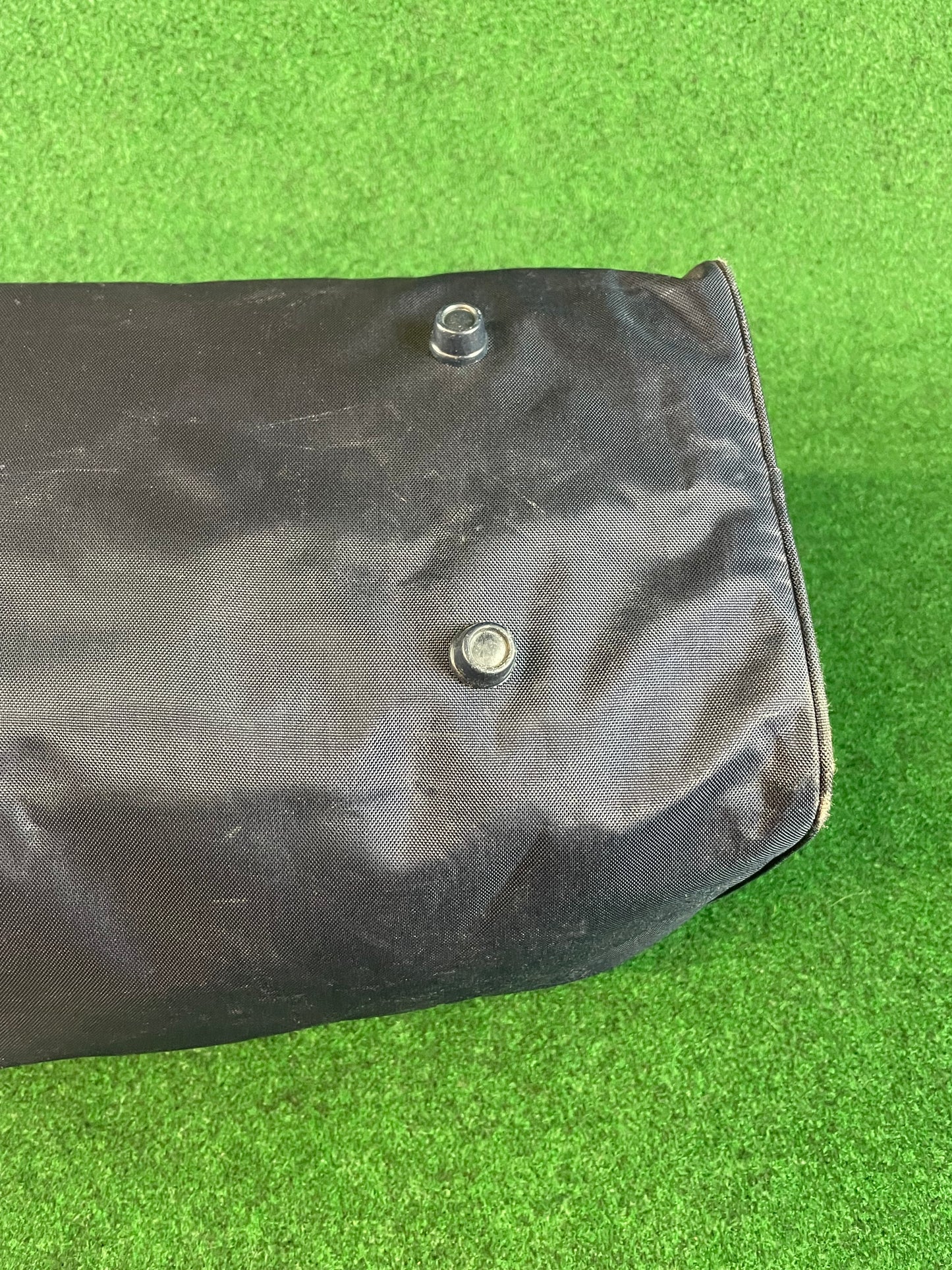 BRIDGESTONE - Vintage Navy Blue w/ White Lettering Red Duffle Bag