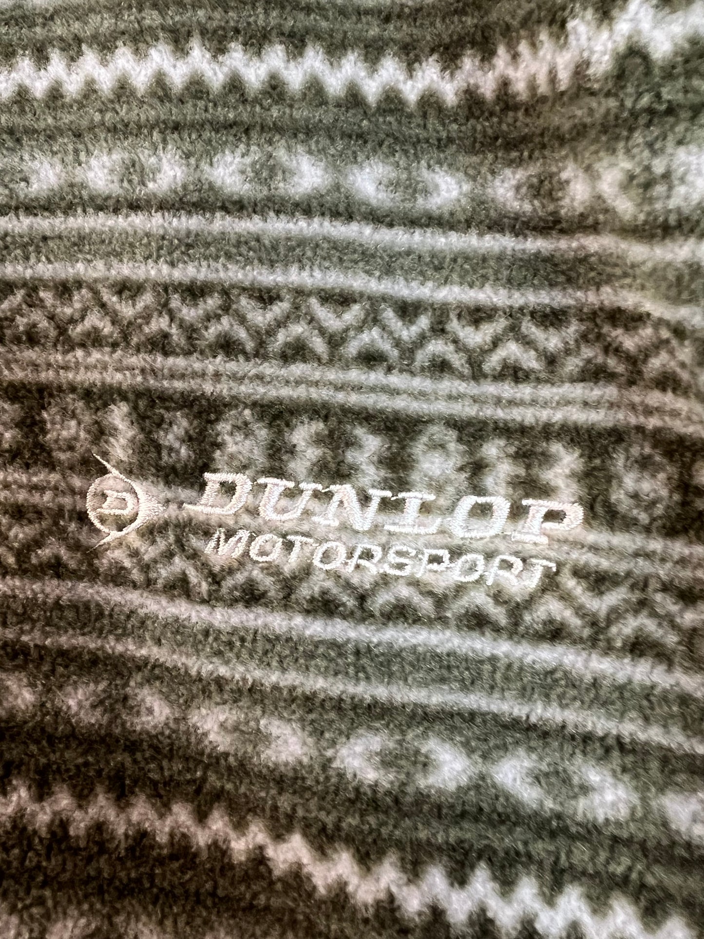 DUNLOP Motorsport - Green/Tan Patterned Fleece Zip Up Jacket - 3L